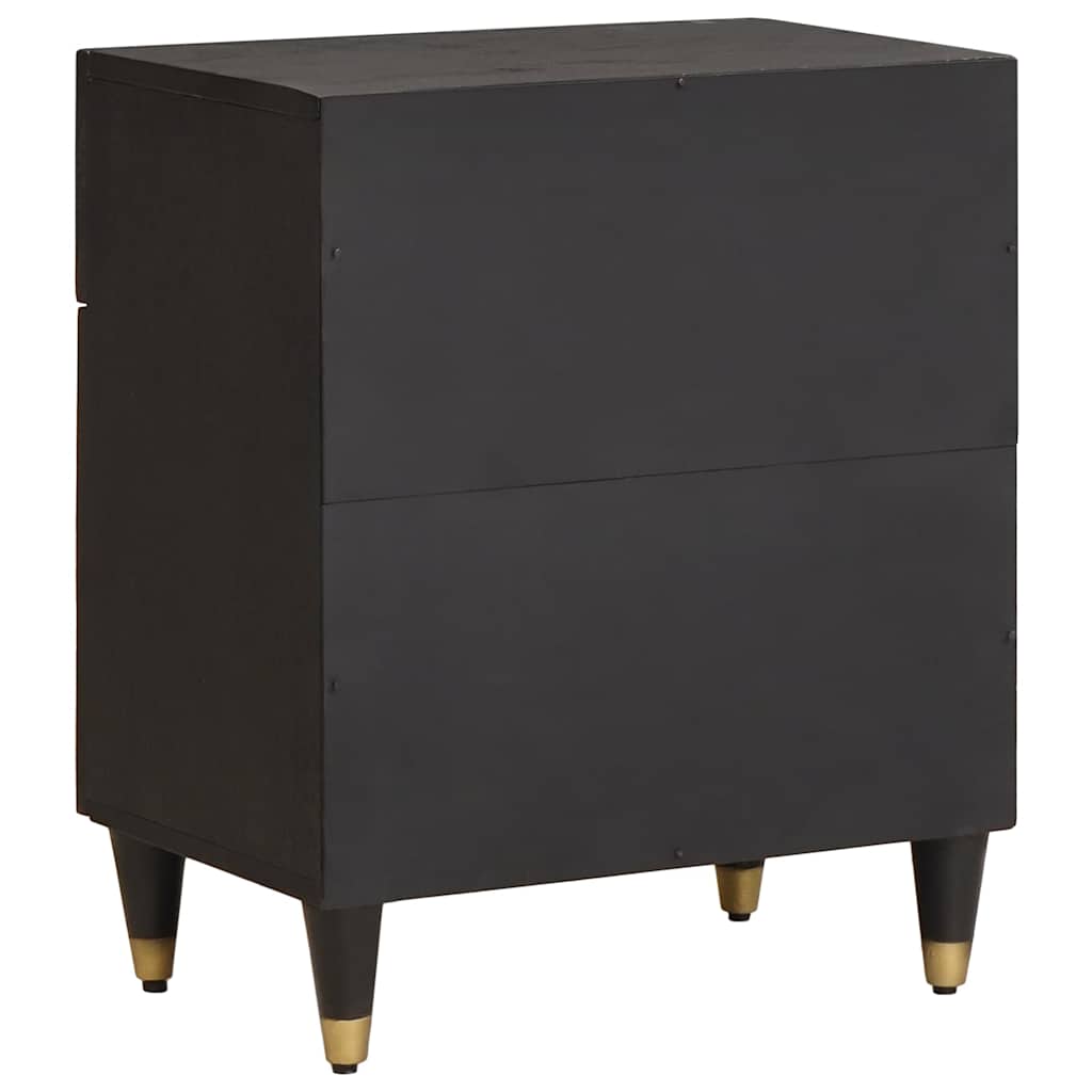 vidaXL Szafka nocna z drzwiami Czarny 50 x 33 x 60 cm Drewno z mango