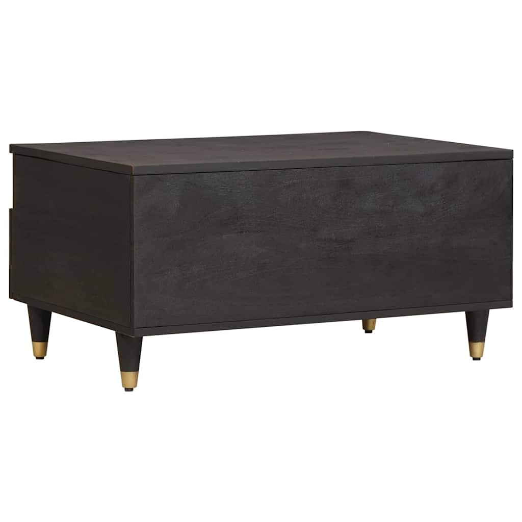 vidaXL Stolik kawowy z szufladą Czarny 80 x 54 x 40 cm Drewno z mango