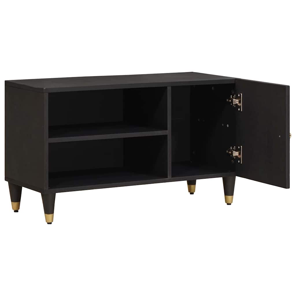 vidaXL Szafka pod telewizor Czarny 80 x 33 x 46 cm Drewno z mango