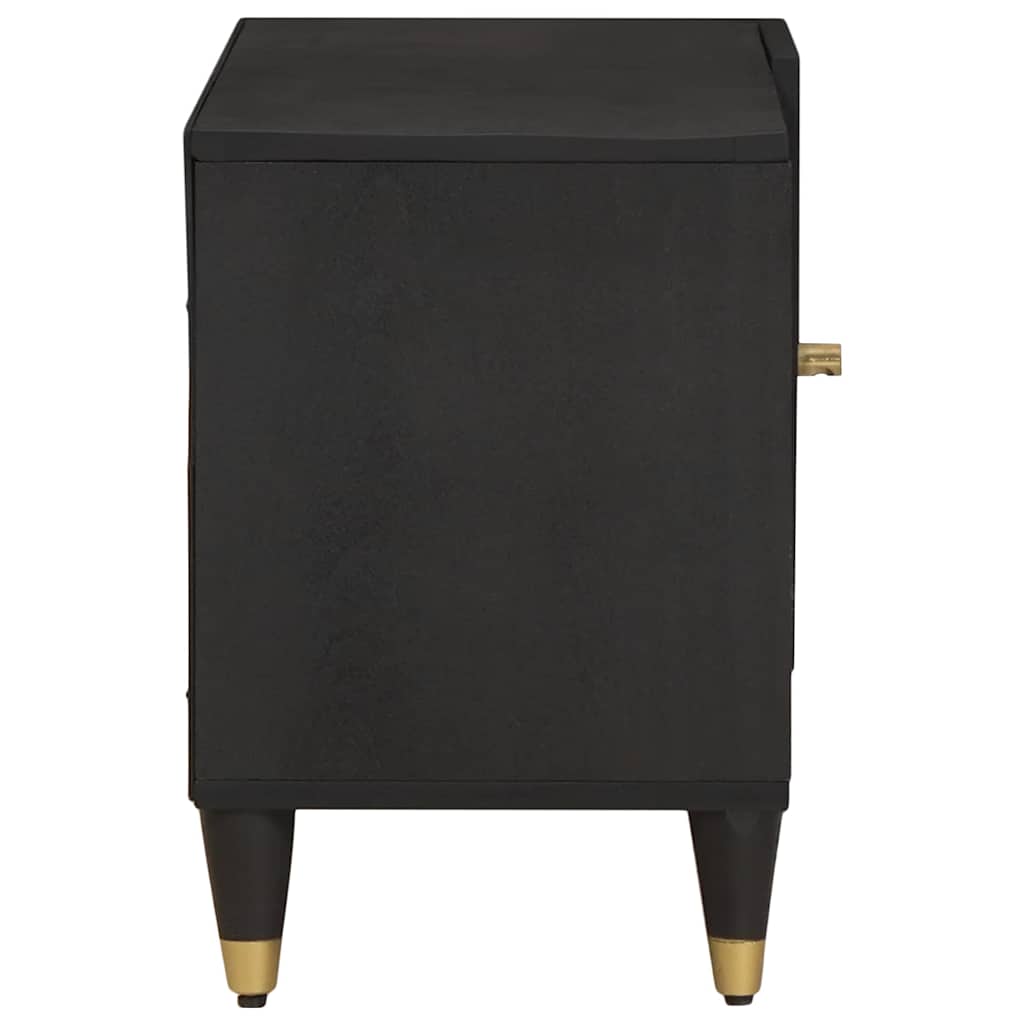 vidaXL Szafka pod telewizor Czarny 80 x 33 x 46 cm Drewno z mango