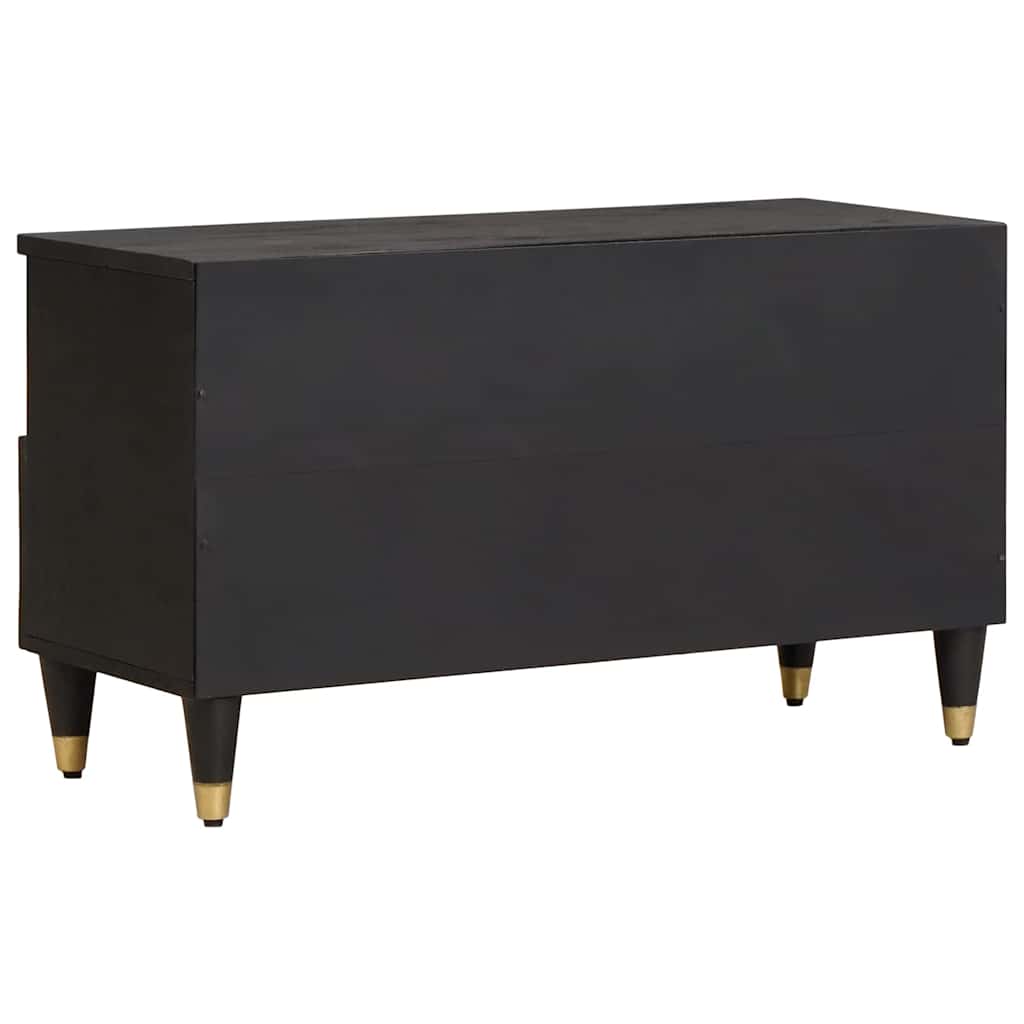 vidaXL Szafka pod telewizor Czarny 80 x 33 x 46 cm Drewno z mango
