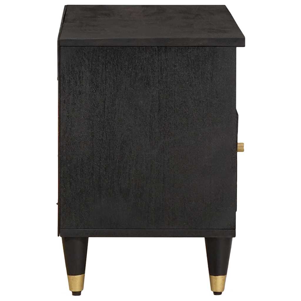 vidaXL Szafka pod telewizor Czarny 80 x 33 x 46 cm Drewno z mango