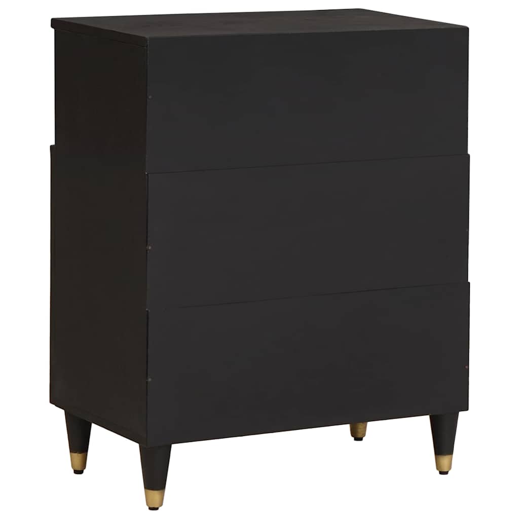 vidaXL Bufet z półką z drzwiami Czarny 60 x 33 x 75 cm Drewno z mango