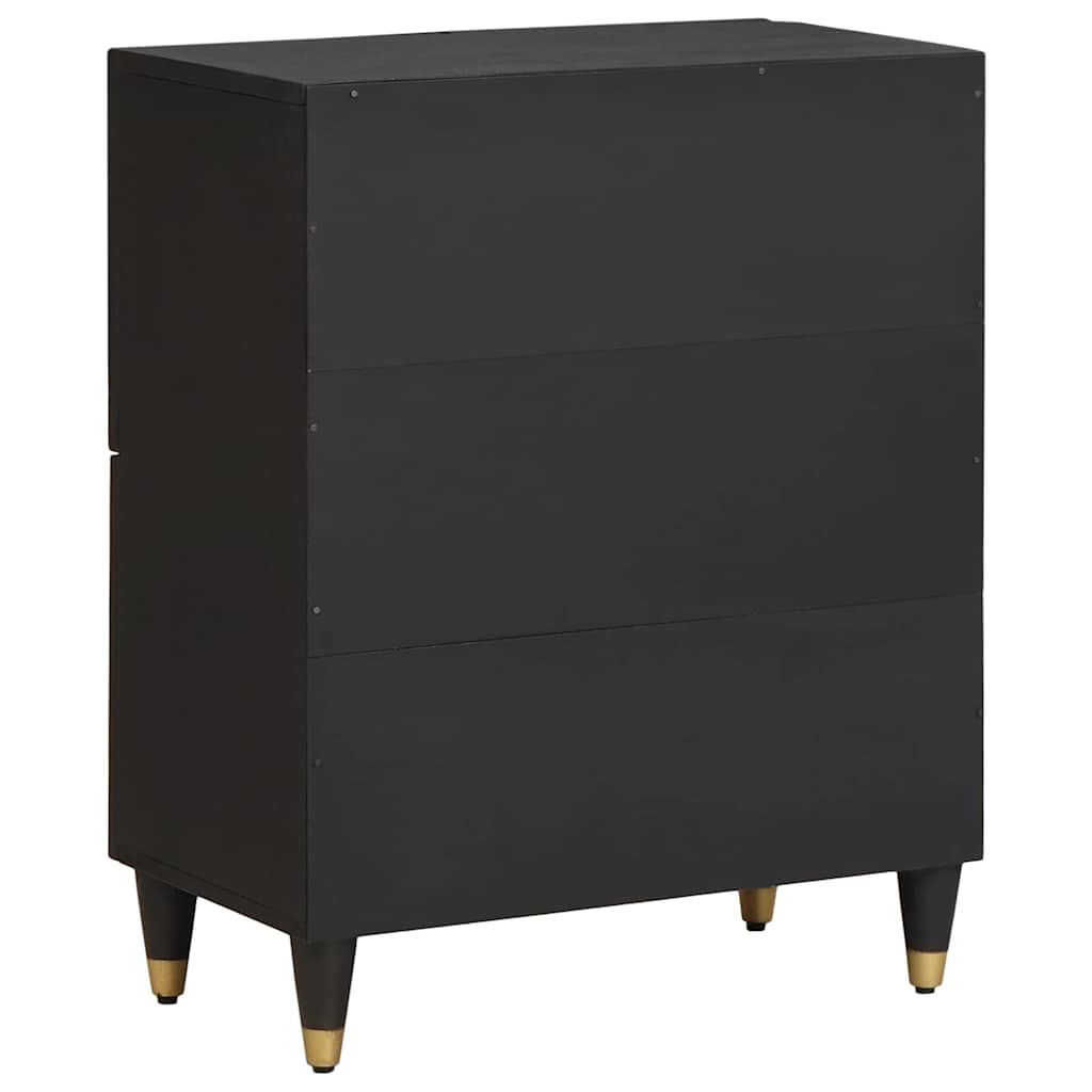 vidaXL Bufet z półką z drzwiami Czarny 60 x 33 x 75 cm Drewno z mango