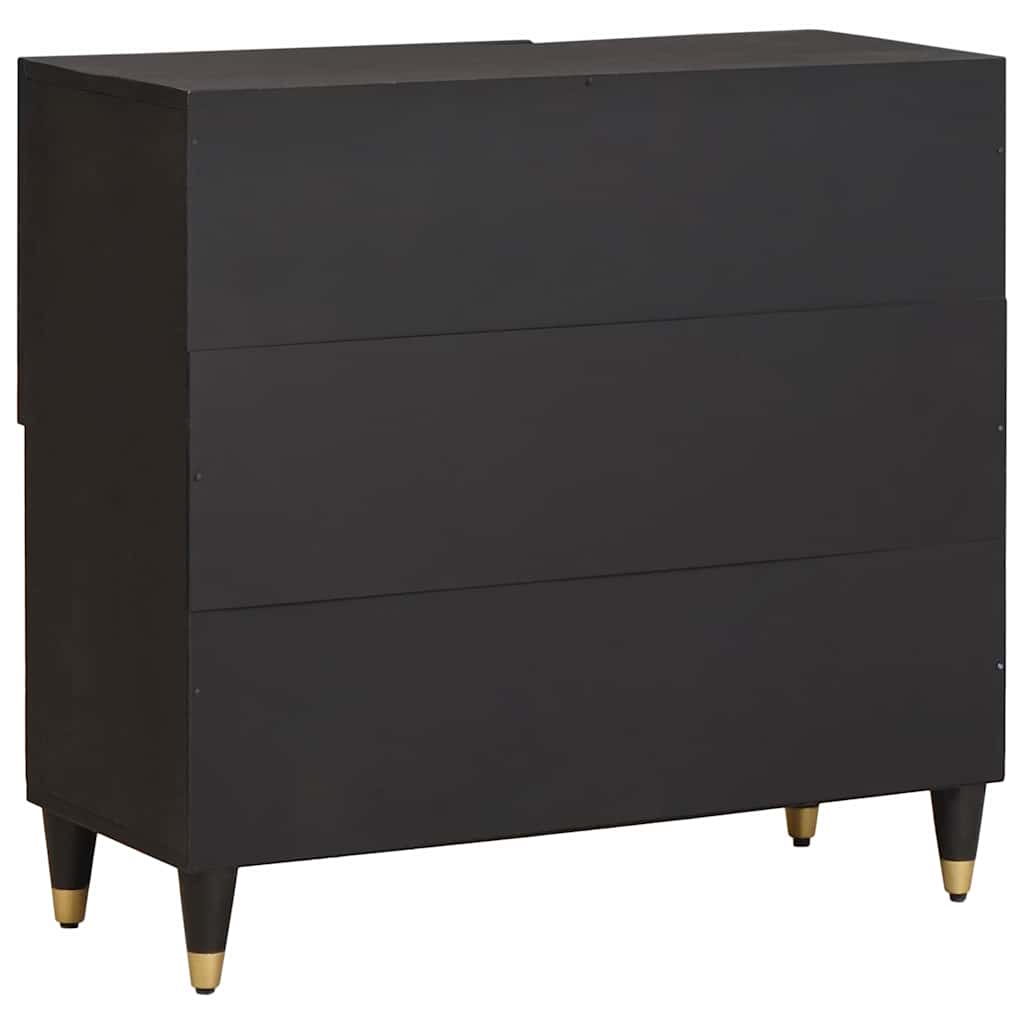vidaXL Bufet z półką z drzwiami Czarny 80 x 33 x 75 cm Drewno z mango