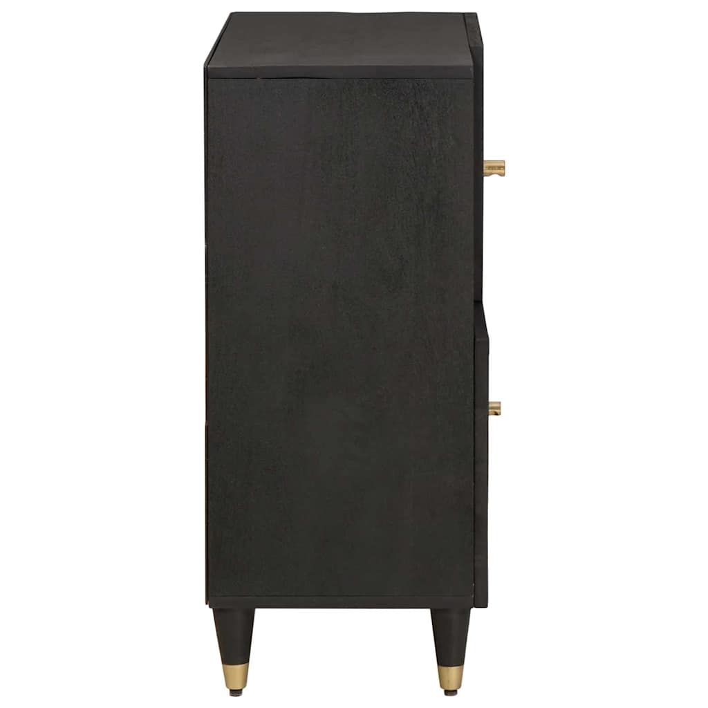 vidaXL Bufet z półką z drzwiami Czarny 80 x 33 x 75 cm Drewno z mango