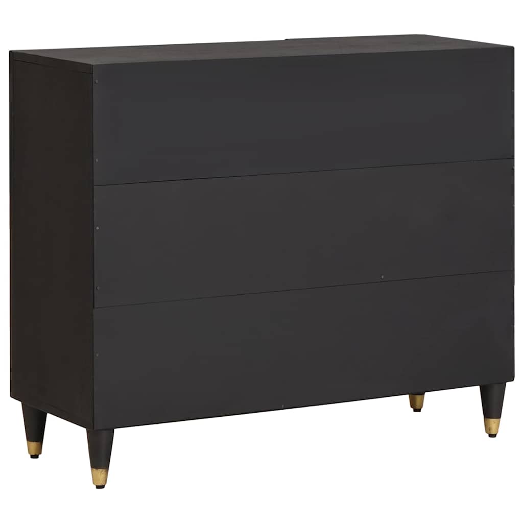 vidaXL Bufet z półką z drzwiami Czarny 90 x 33 x 75 cm Drewno z mango