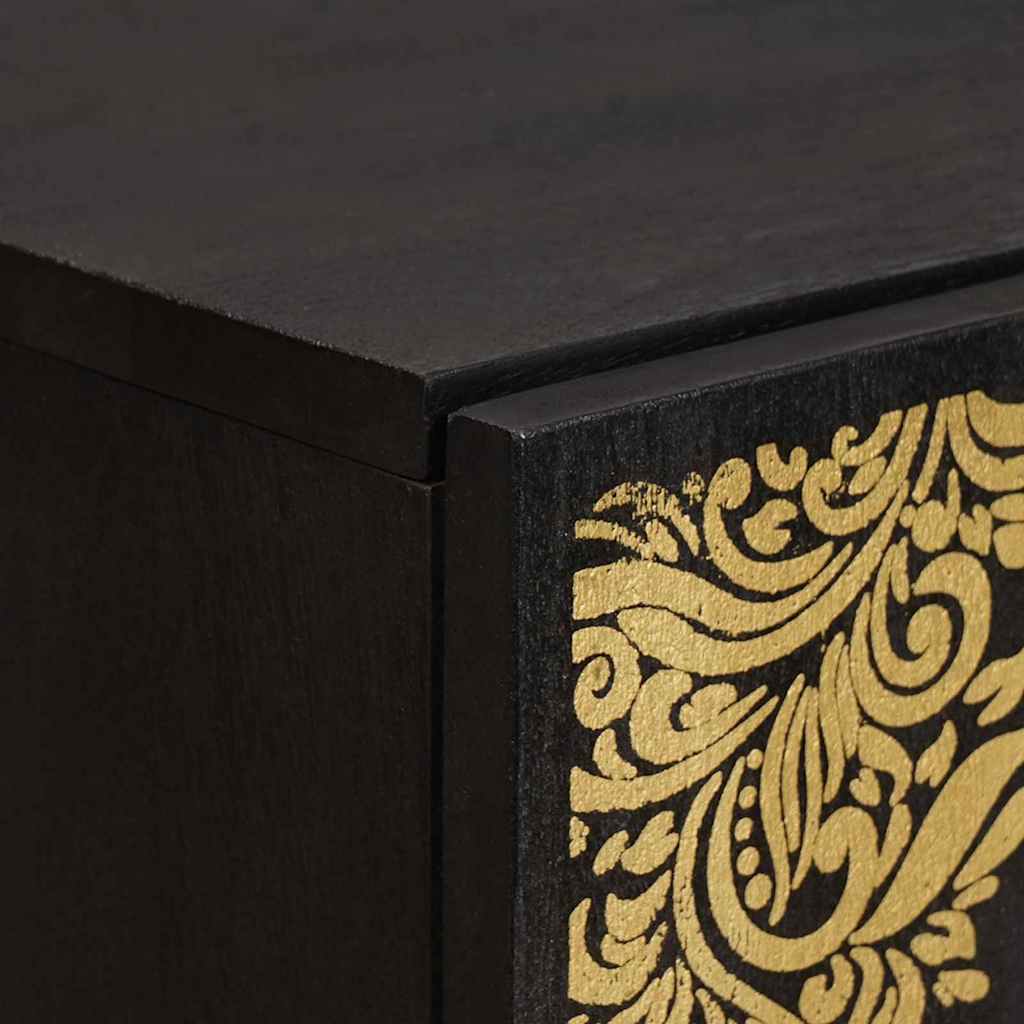 vidaXL Highboard z półką Czarny 40 x 33 x 110 cm Drewno z mango