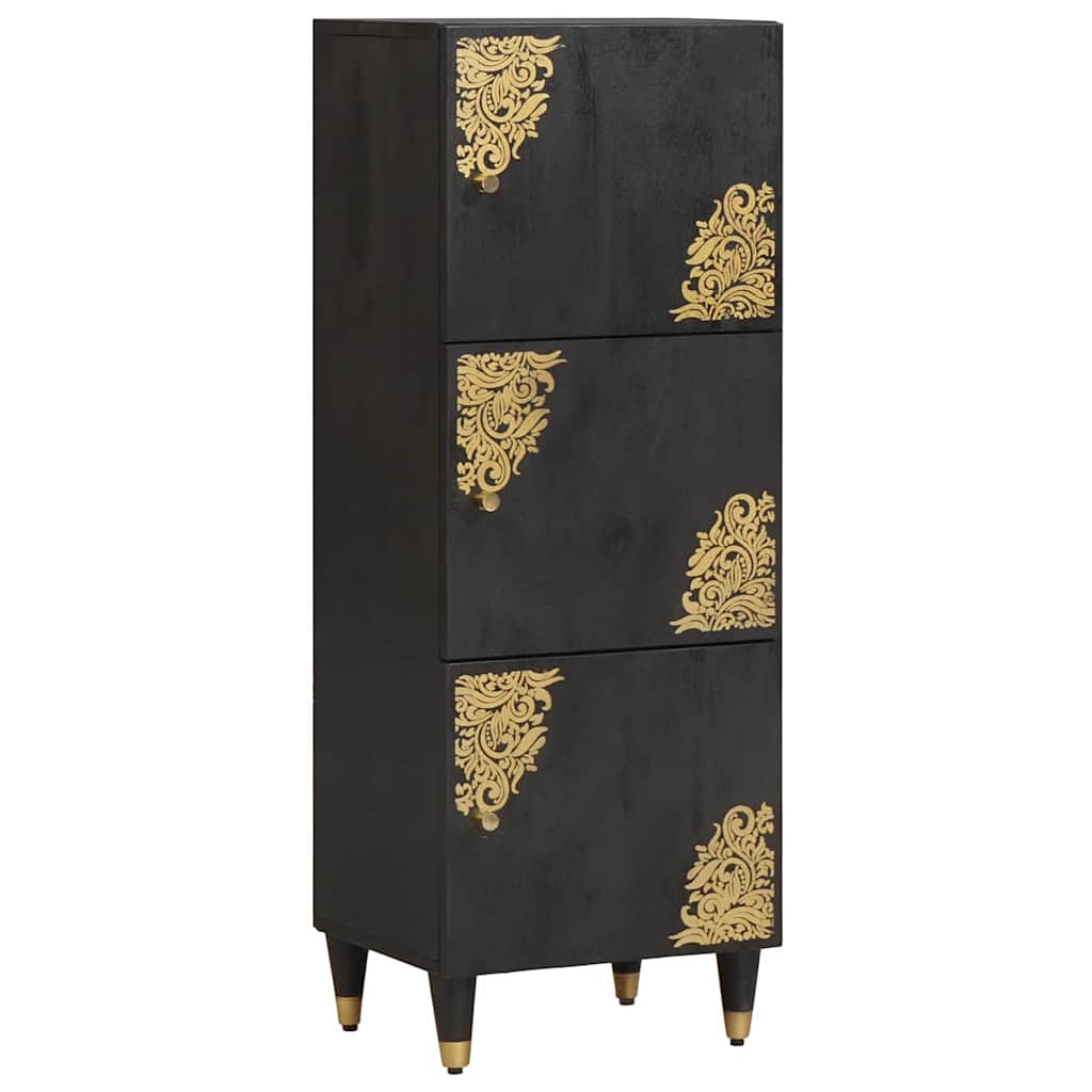 vidaXL Highboard z półką Czarny 40 x 33 x 110 cm Drewno z mango