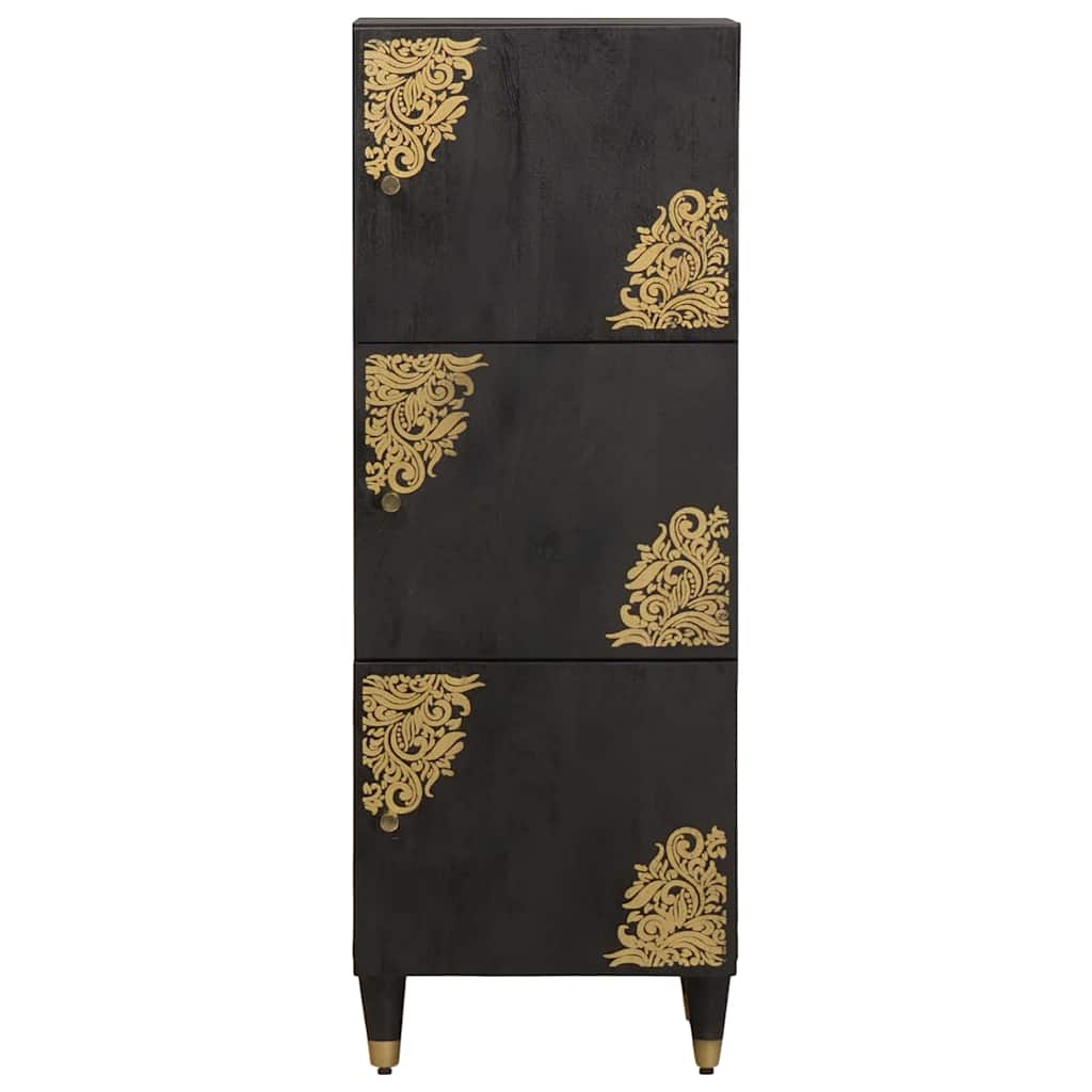 vidaXL Highboard z półką Czarny 40 x 33 x 110 cm Drewno z mango