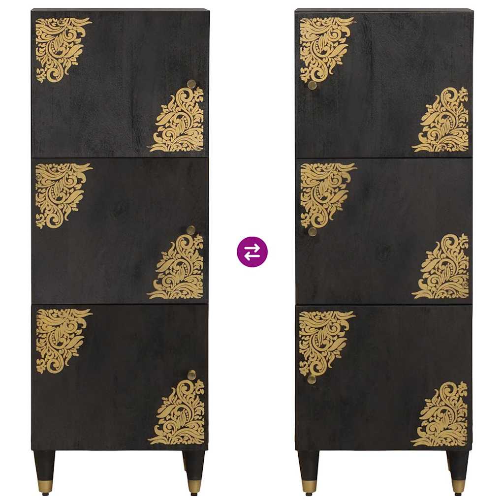 vidaXL Highboard z półką Czarny 40 x 33 x 110 cm Drewno z mango