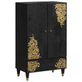 vidaXL Highboard z szufladą Czarny 60 x 33 x 100 cm Drewno z mango