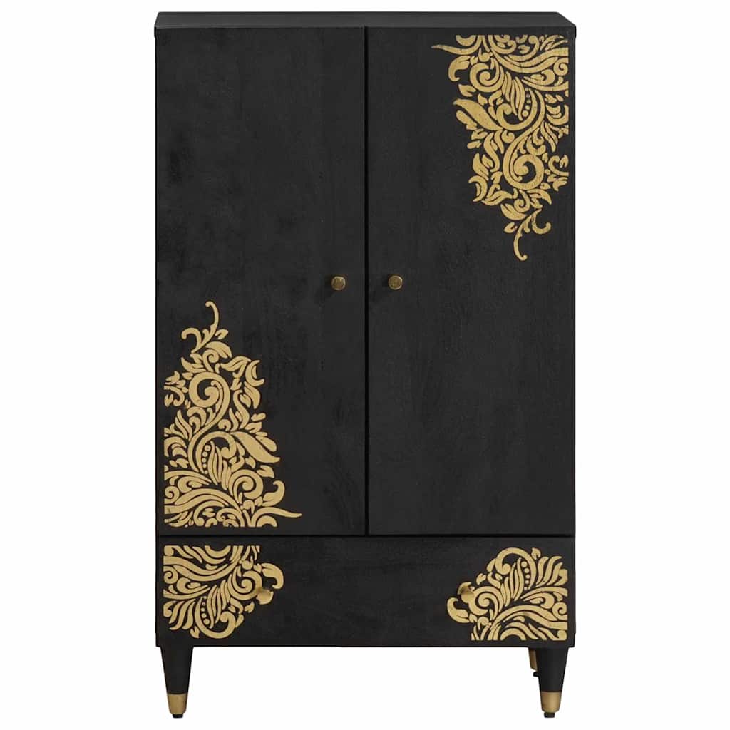 vidaXL Highboard z szufladą Czarny 60 x 33 x 100 cm Drewno z mango