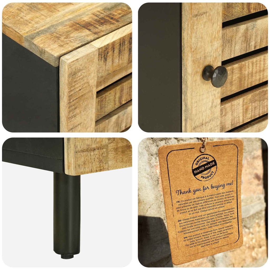 vidaXL Stolik nocny 2 szt. naturalny 40 x 33 x 46 cm Drewno z mango
