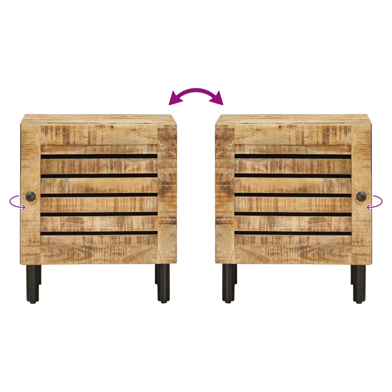 vidaXL Stolik nocny 2 szt. naturalny 40 x 33 x 46 cm Drewno z mango