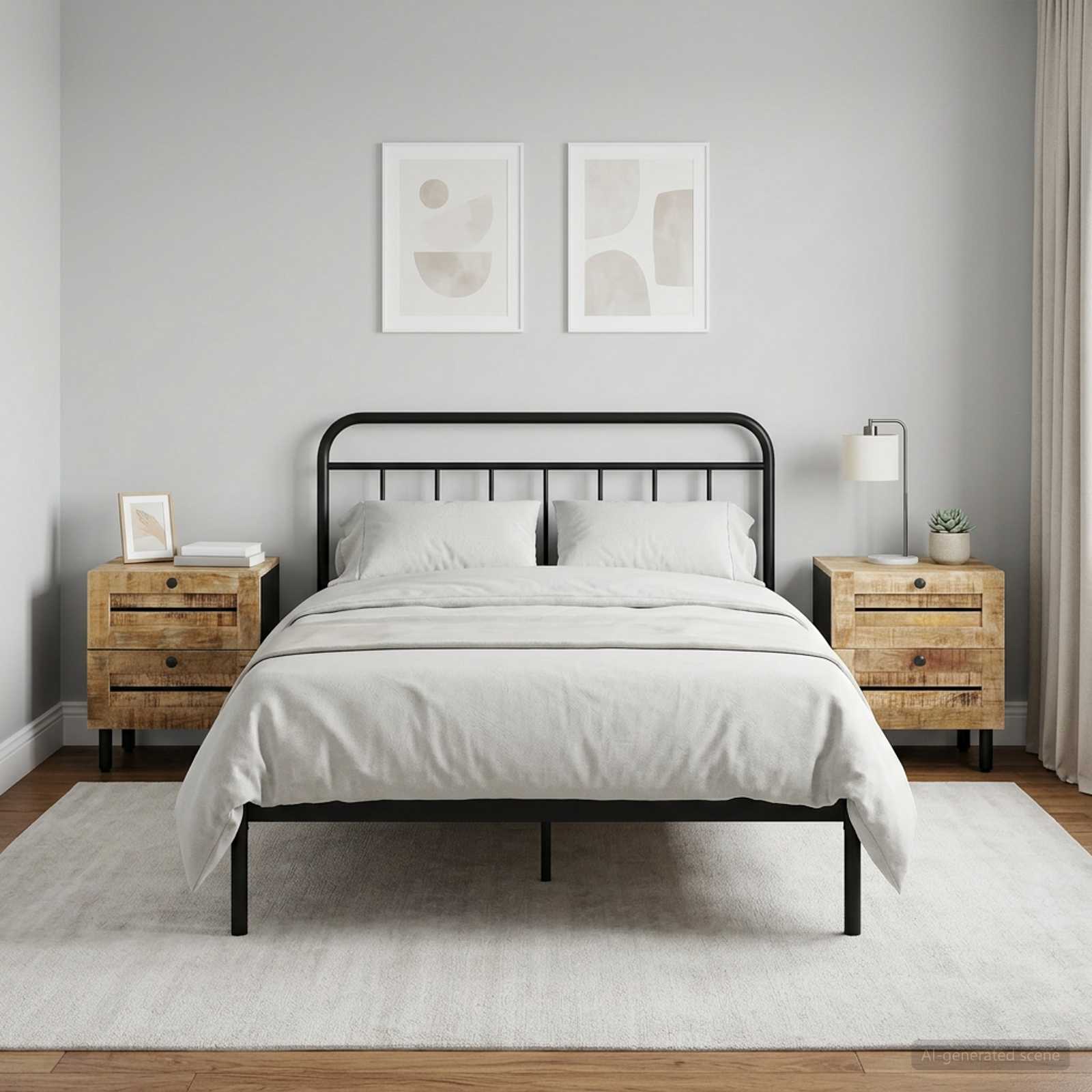 vidaXL Stolik nocny 2 szt. naturalny 40 x 33 x 46 cm Drewno z mango
