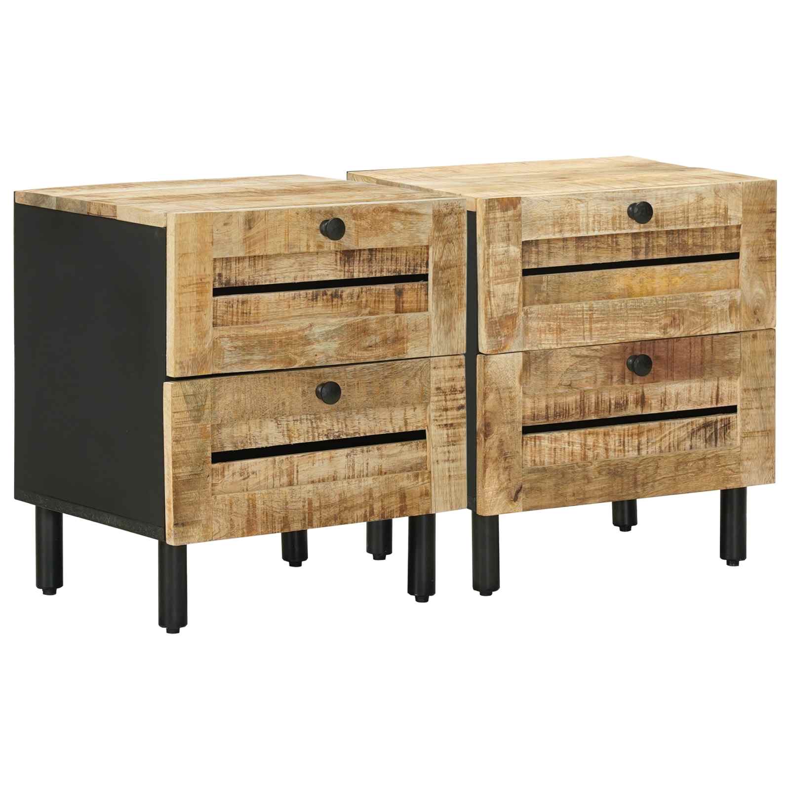 vidaXL Stolik nocny 2 szt. naturalny 40 x 33 x 46 cm Drewno z mango