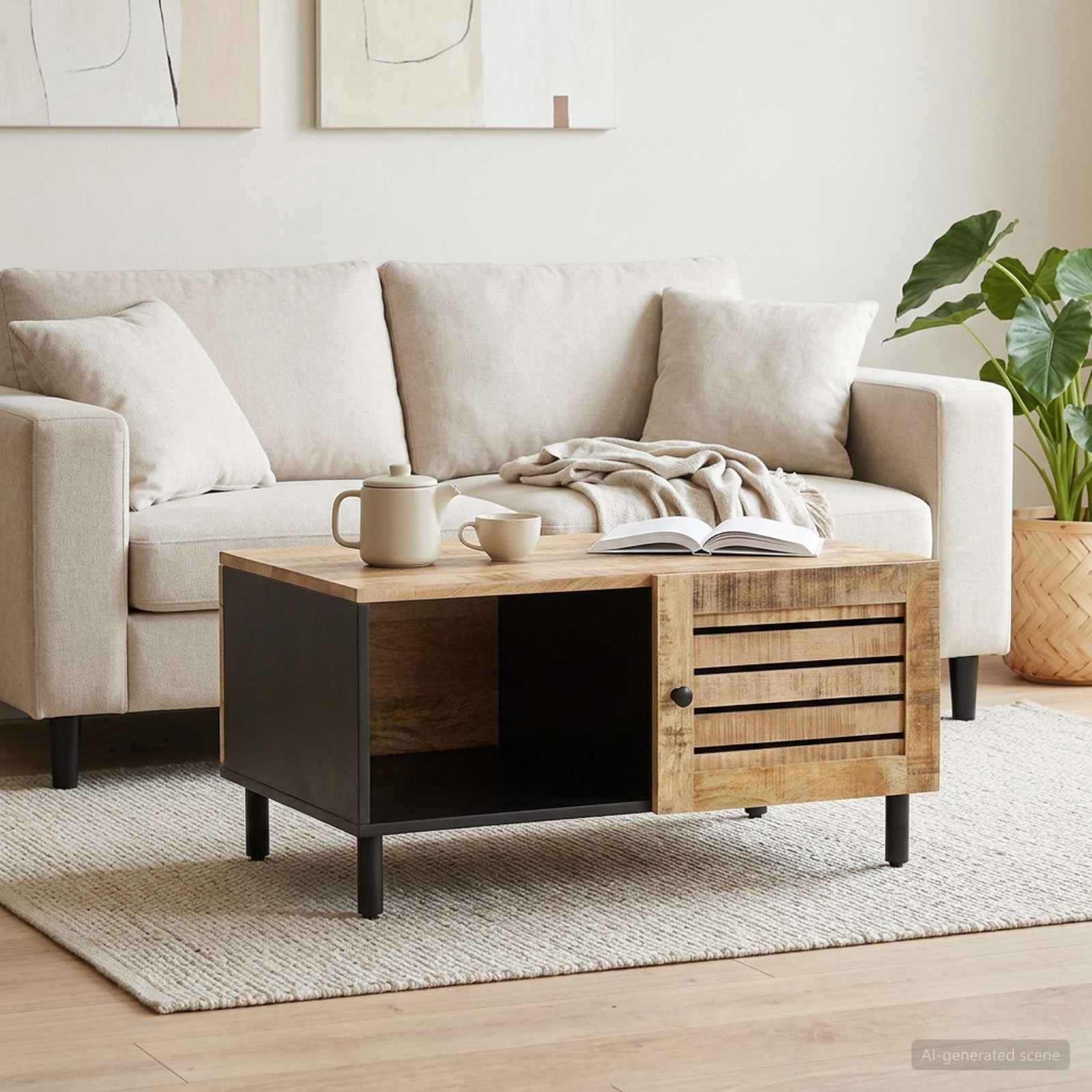 vidaXL Stolik kawowy naturalny 80 x 50 x 40 cm Drewno z mango