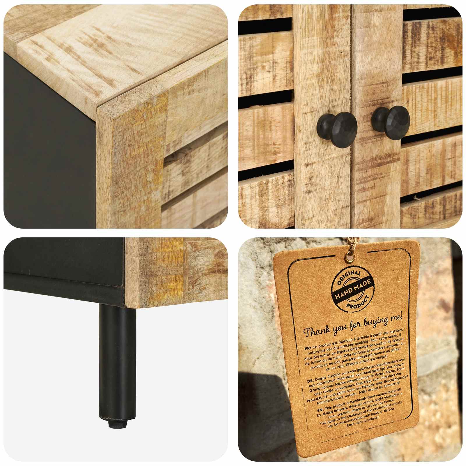 vidaXL Stolik kawowy naturalny 80 x 50 x 40 cm Drewno z mango