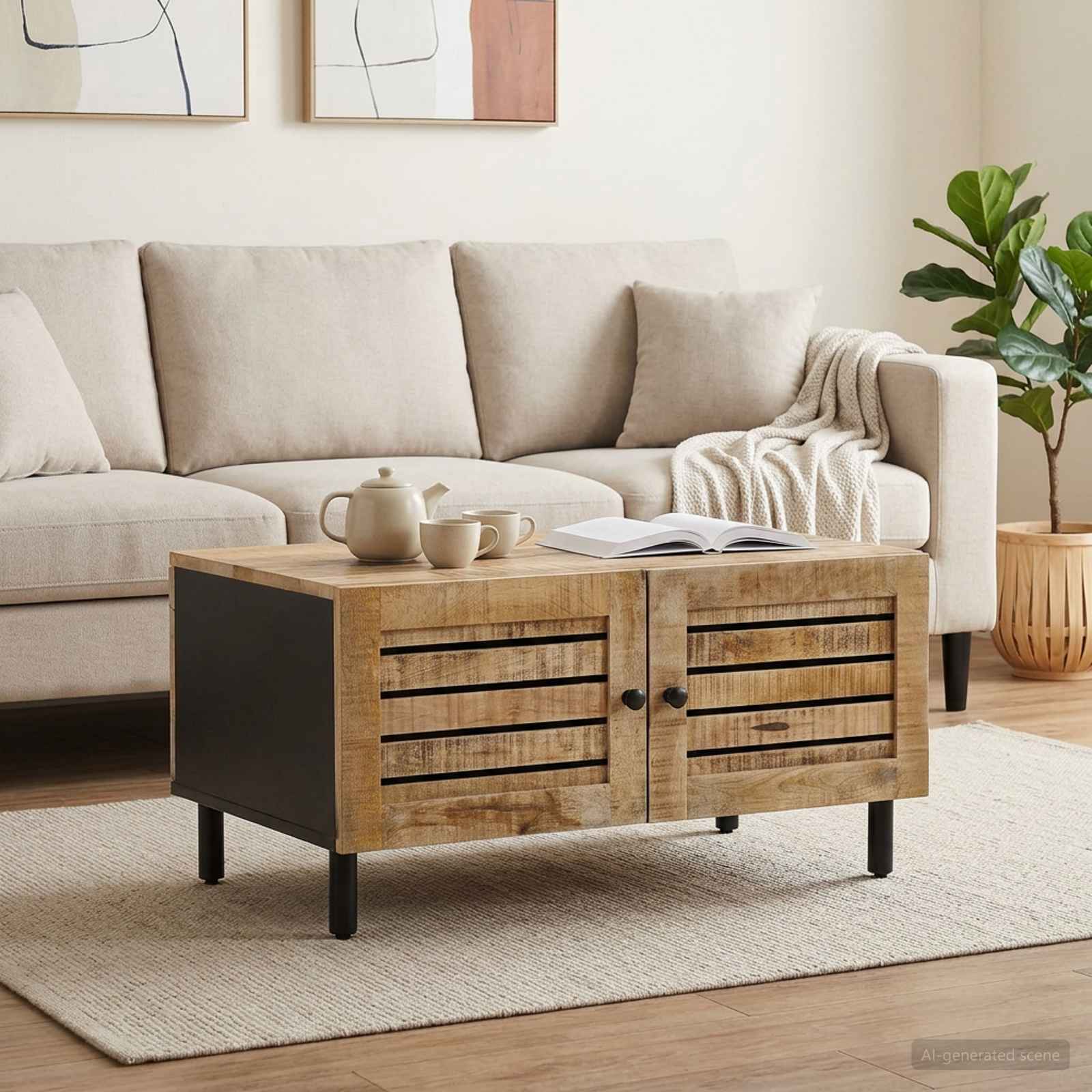 vidaXL Stolik kawowy naturalny 80 x 50 x 40 cm Drewno z mango