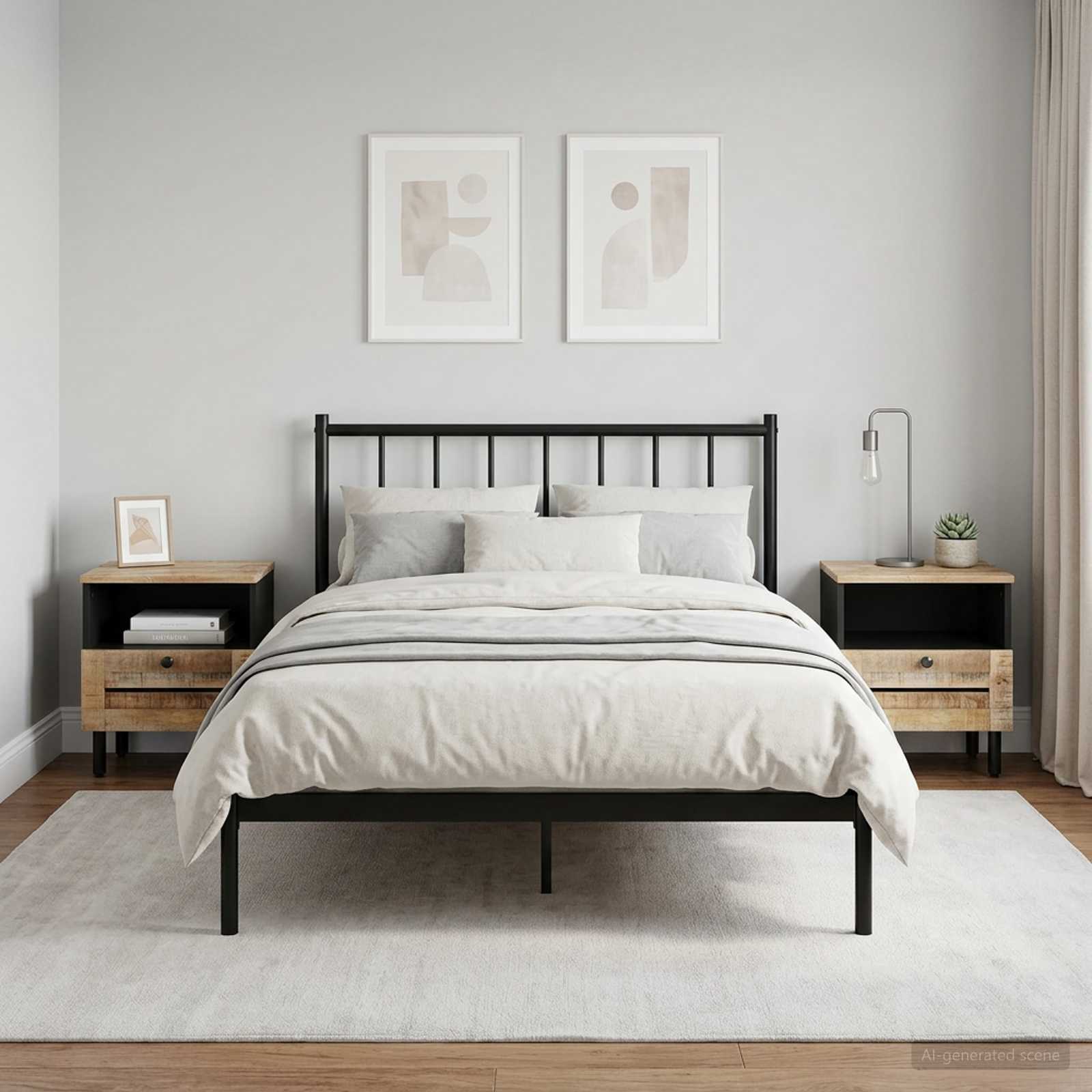 vidaXL Stolik nocny 2 szt. naturalny 40 x 33 x 46 cm Drewno z mango