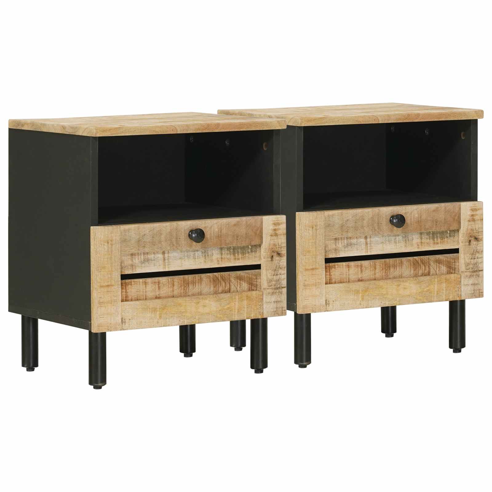 vidaXL Stolik nocny 2 szt. naturalny 40 x 33 x 46 cm Drewno z mango