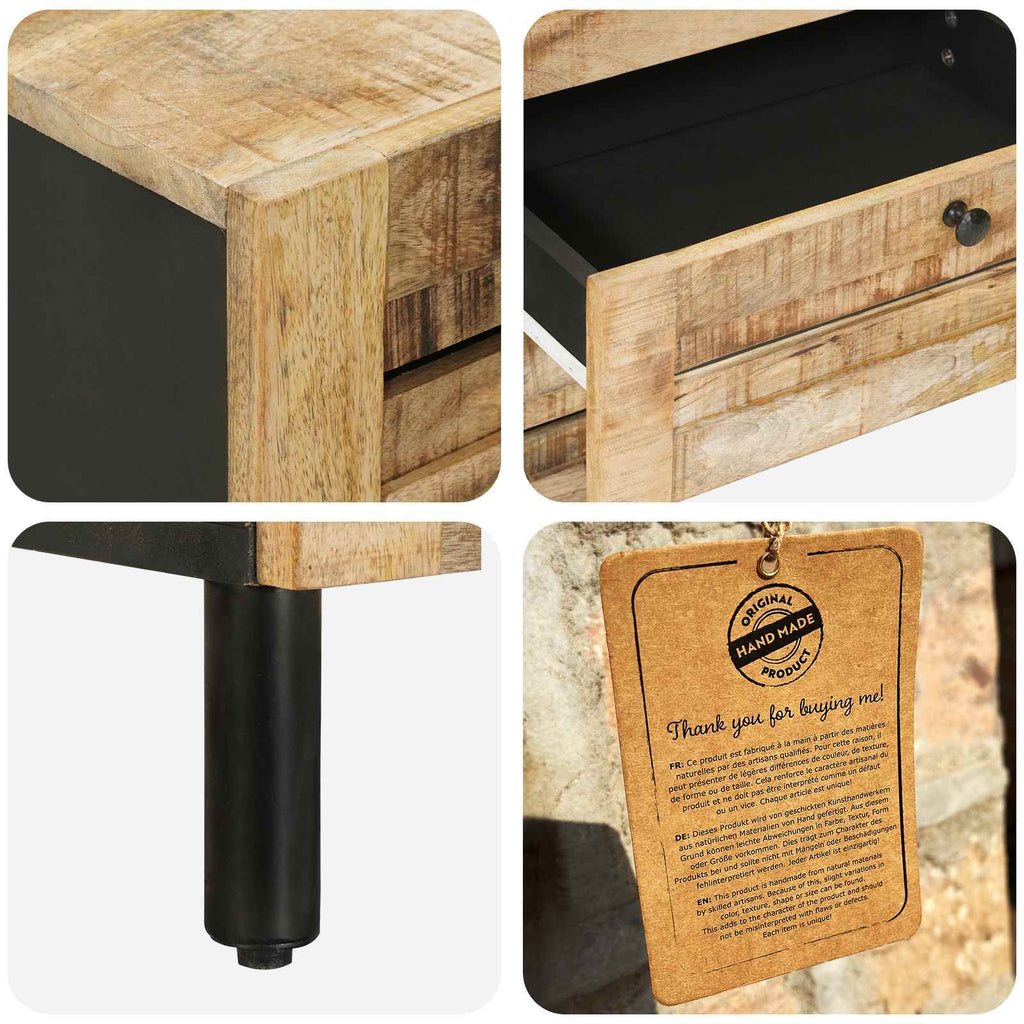 vidaXL Stolik nocny naturalny 50 x 33 x 62 cm Drewno z mango