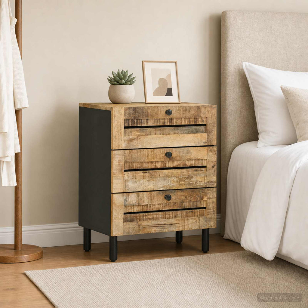 vidaXL Stolik nocny naturalny 50 x 33 x 62 cm Drewno z mango