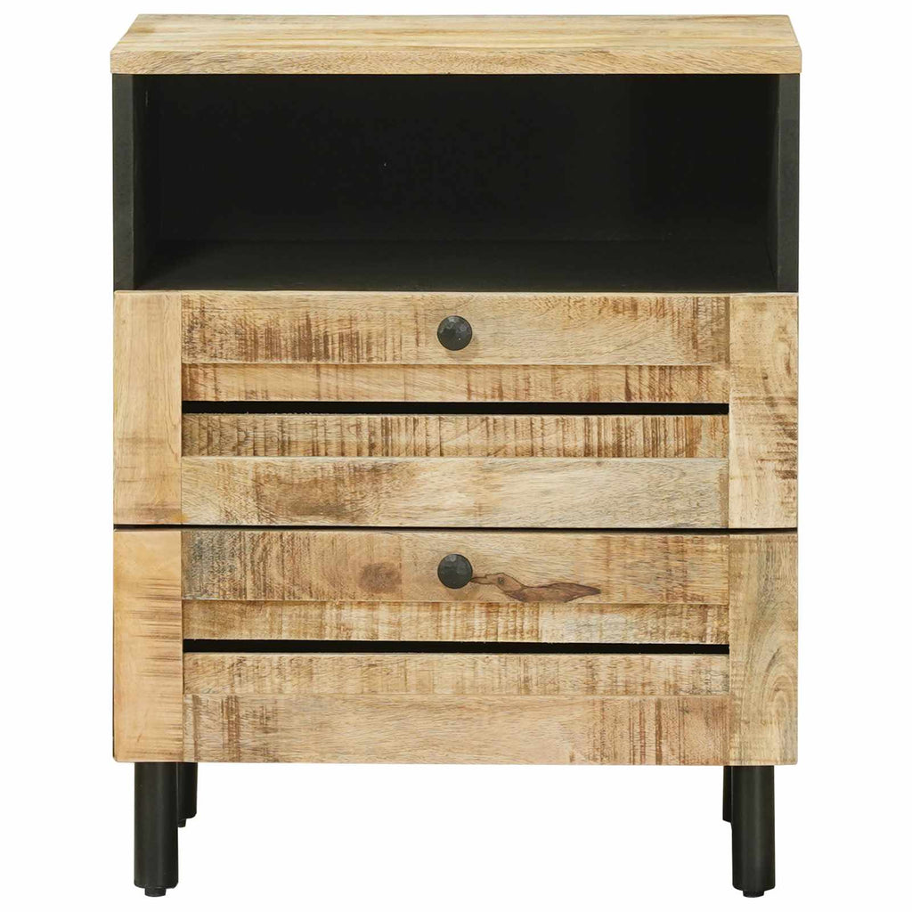 vidaXL Stolik nocny Brązowy i czarny 50 x 33 x 60 cm Drewno z mango