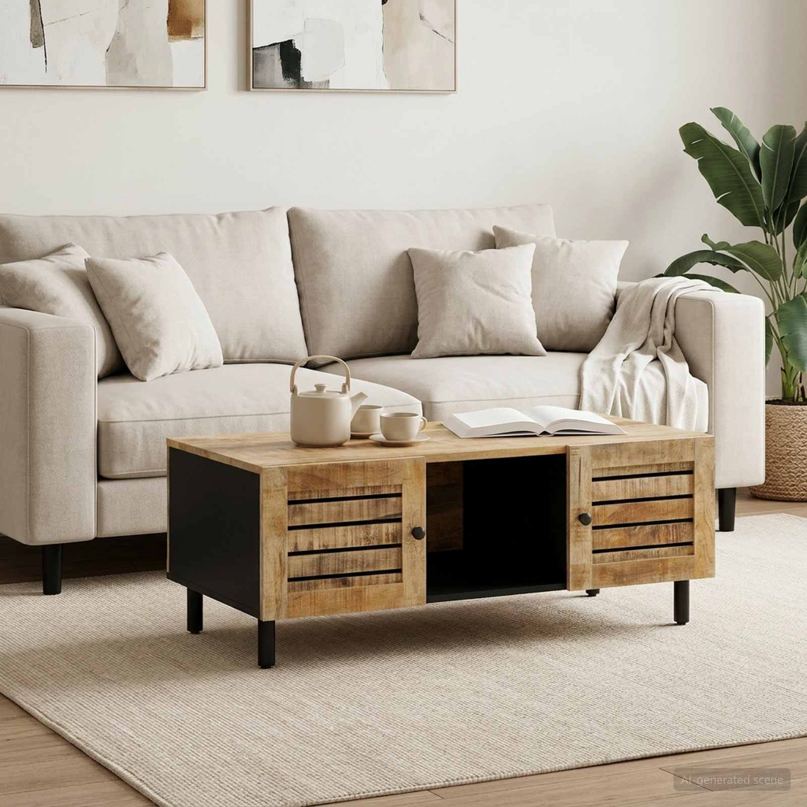 vidaXL Stolik kawowy naturalny 100 x 54 x 40 cm Drewno z mango