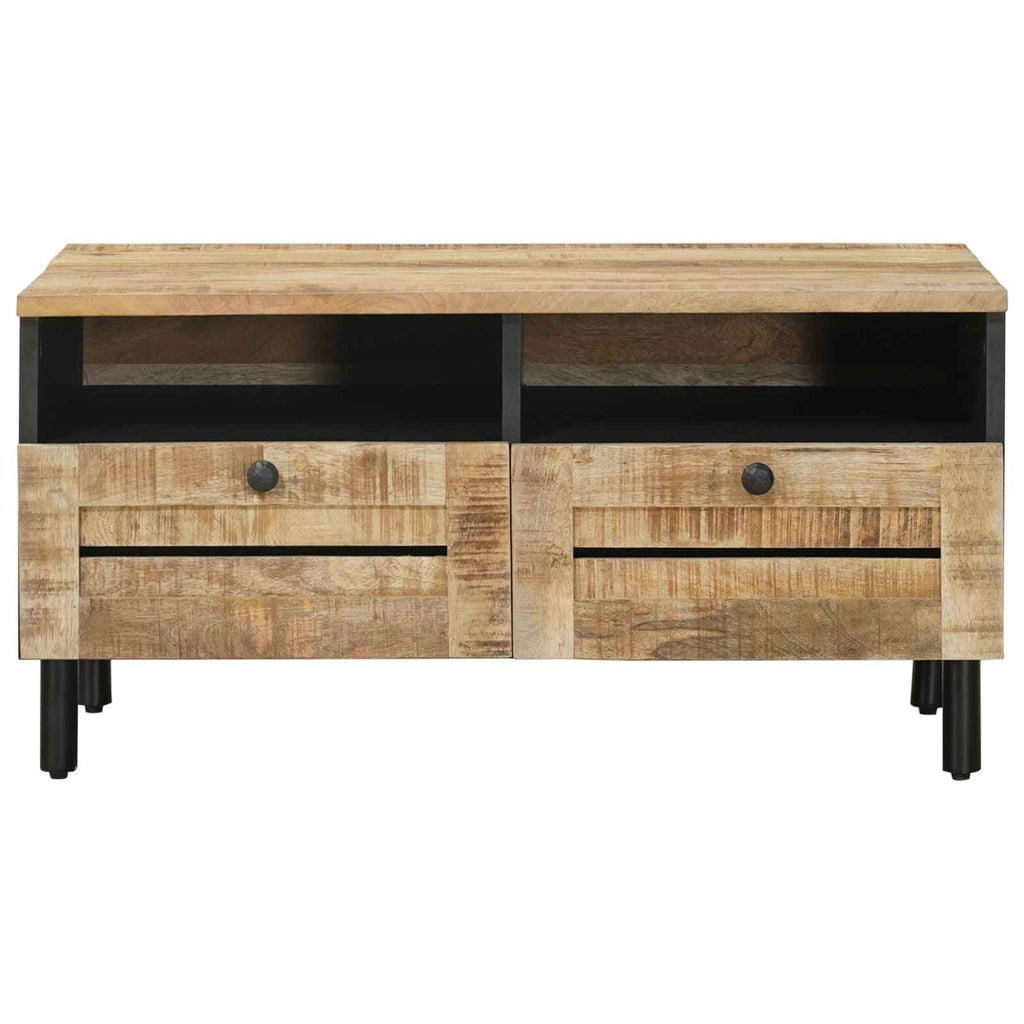 vidaXL Stolik kawowy Brązowy i czarny 80 x 54 x 40 cm Drewno z mango