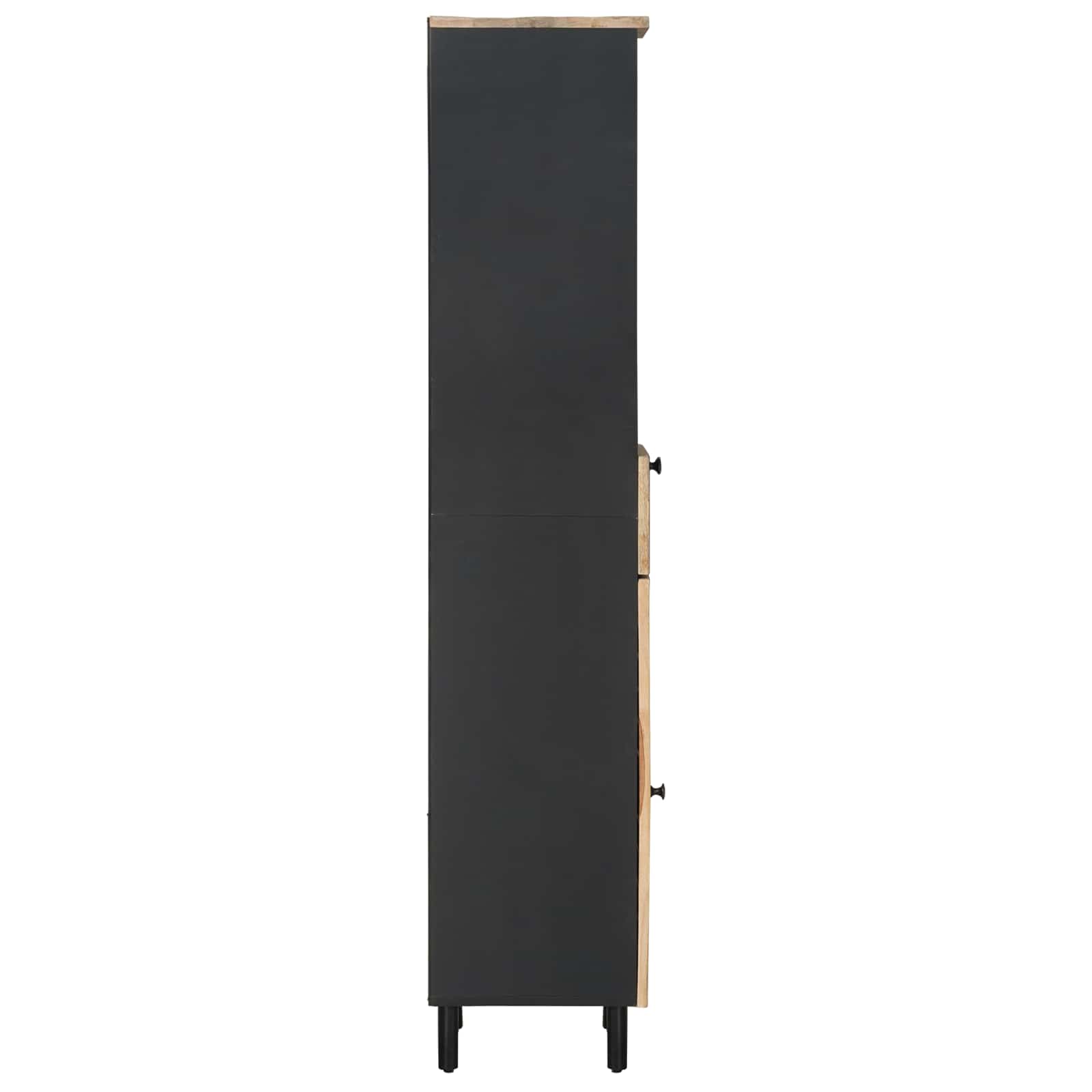 vidaXL Szafka Łazienkowa Brązowy i czarny 38 x 33,5 x 160 cm