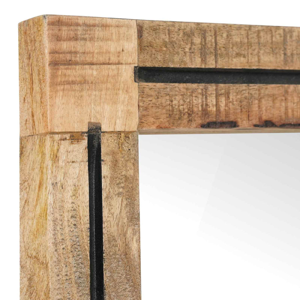 vidaXL Lustro Z lustrem Brązowy i czarny 70 x 50 x 3 cm Szkło