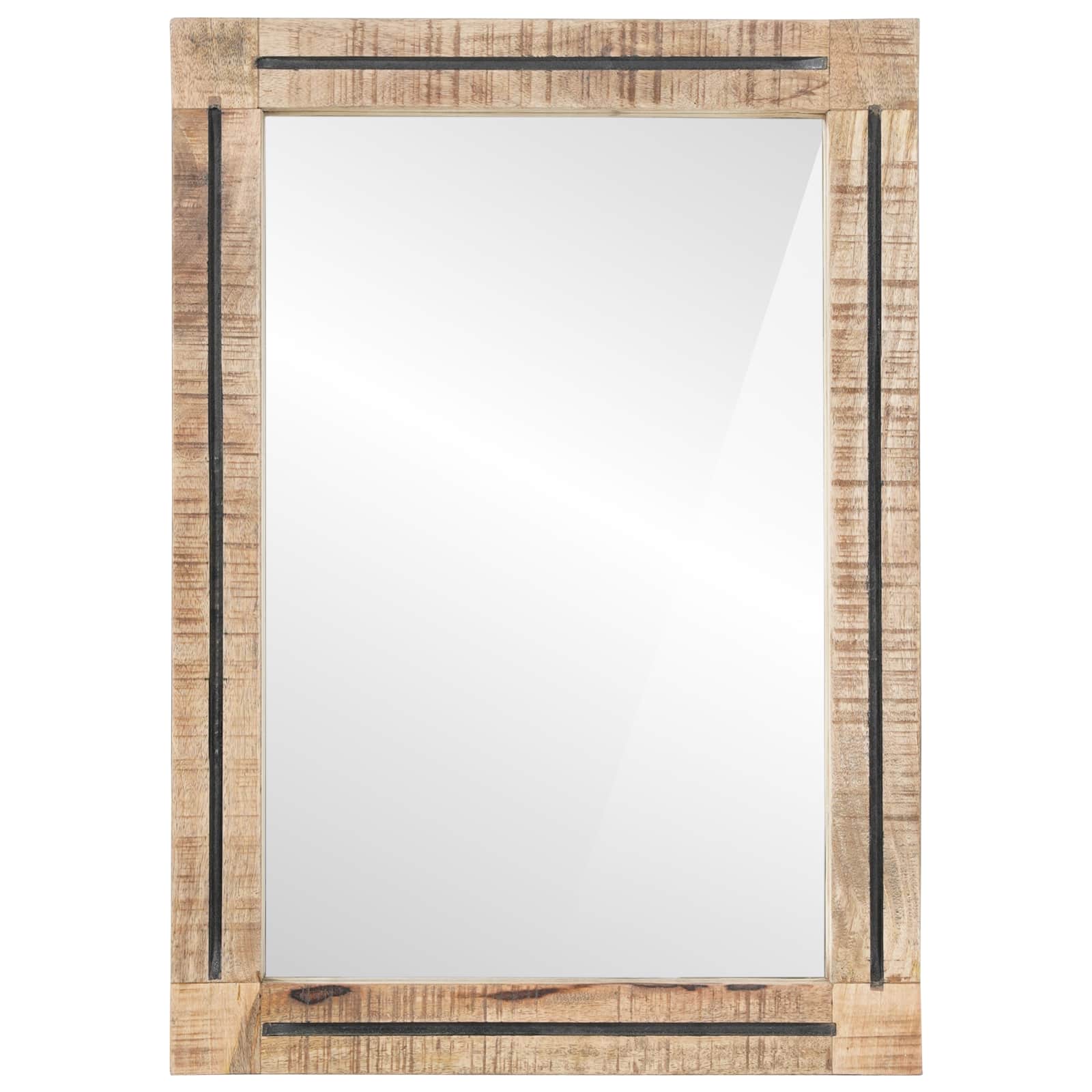 vidaXL Lustro Z lustrem Brązowy i czarny 70 x 50 x 3 cm Szkło