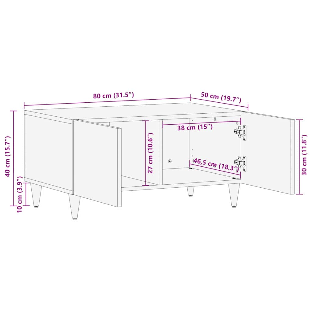 vidaXL Stolik kawowy 80 x 50 x 40 cm Drewno z mango