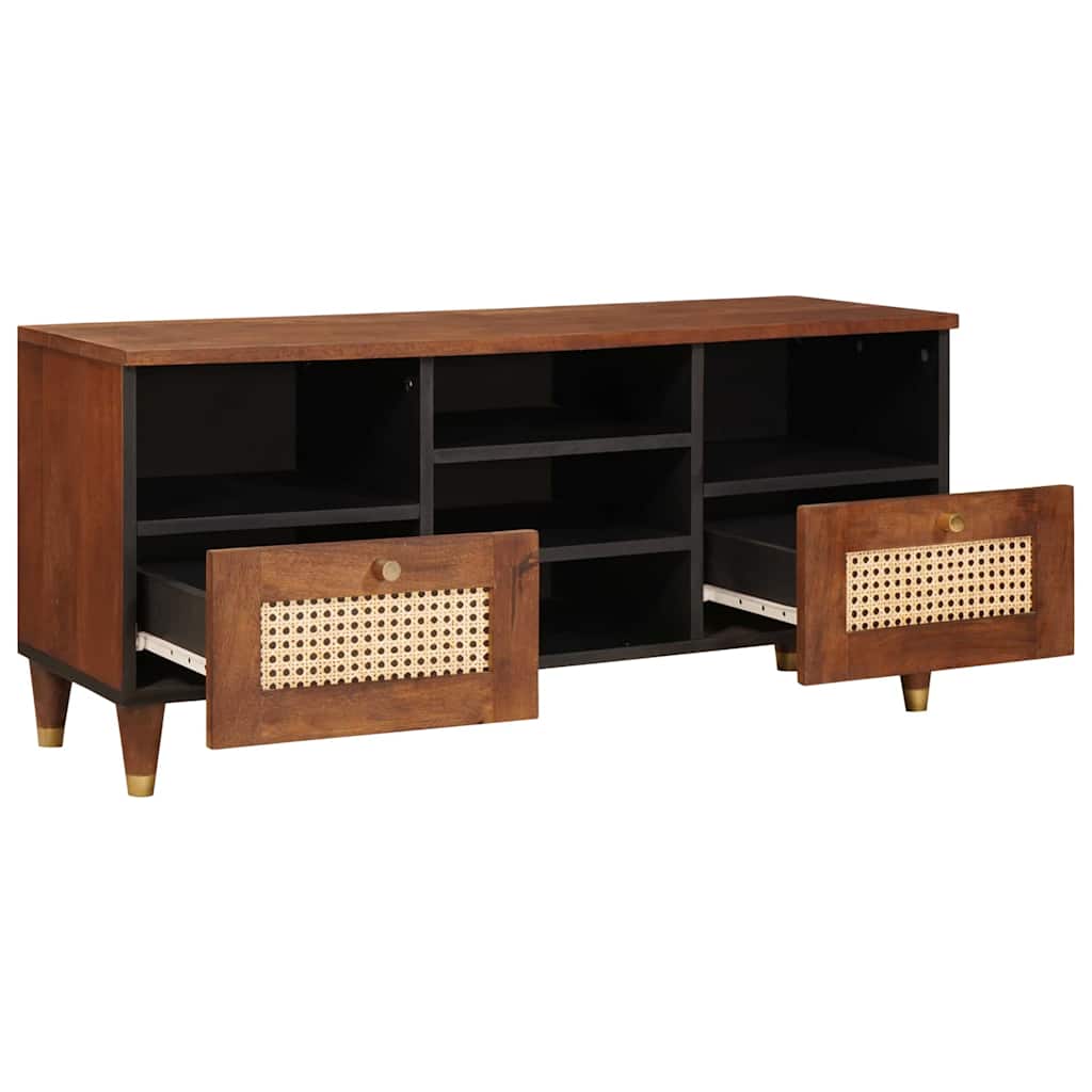 vidaXL Szafka pod telewizor Brązowy 100 x 33,5 x 46 cm Drewno z mango