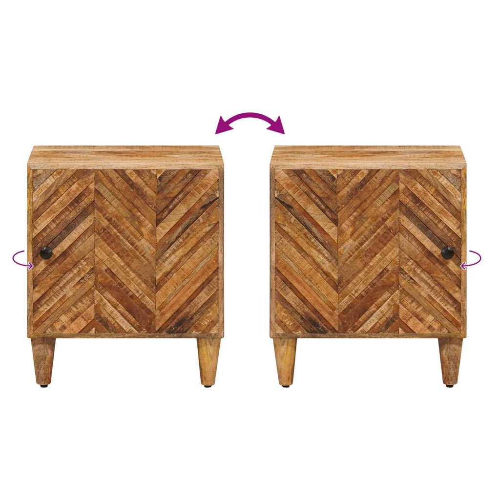 vidaXL Stolik nocny 2 pcs Brązowy 40 x 33,5 x 46 cm Drewno z mango