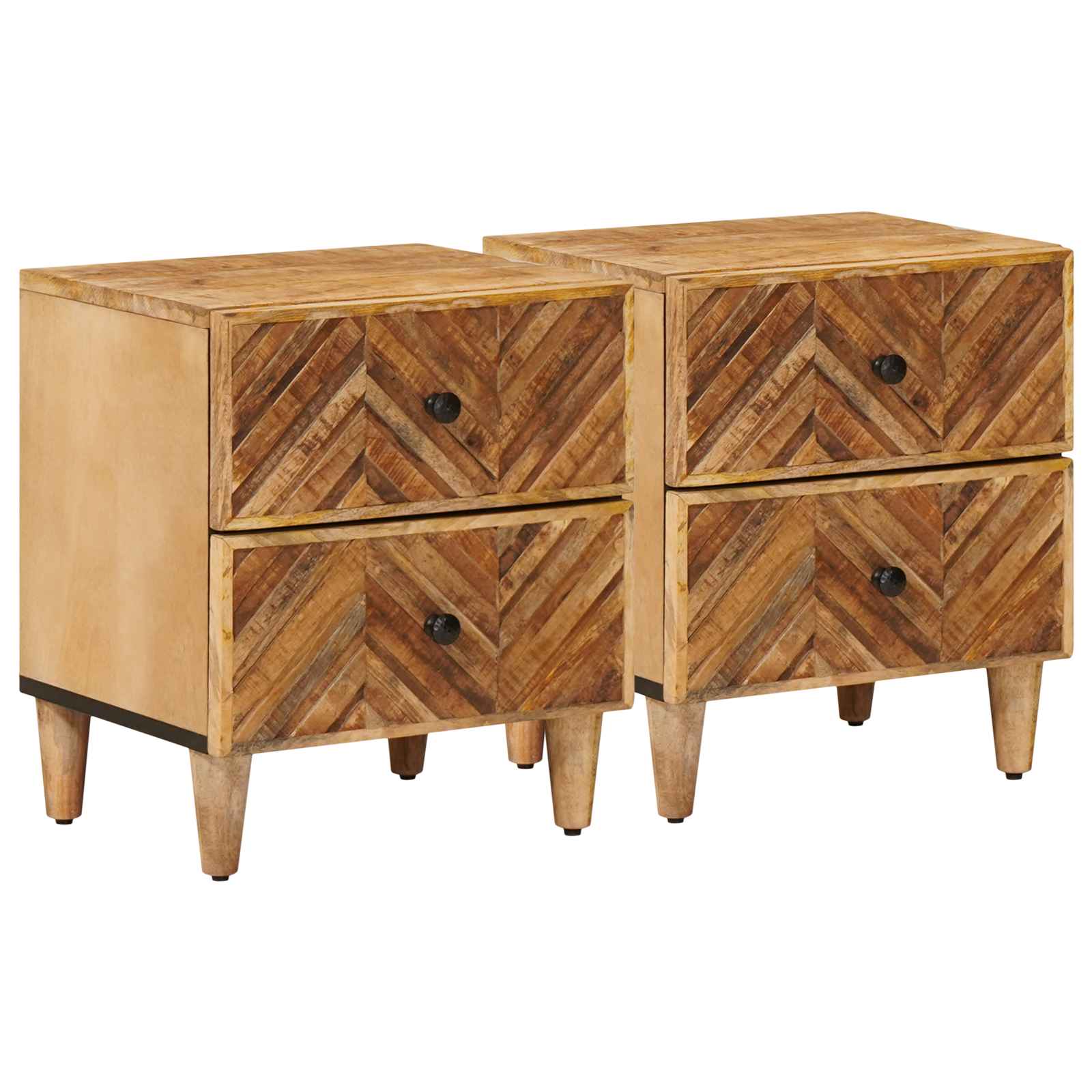 vidaXL Stolik nocny 2 pcs Brązowy 40 x 33,5 x 46 cm Drewno z mango