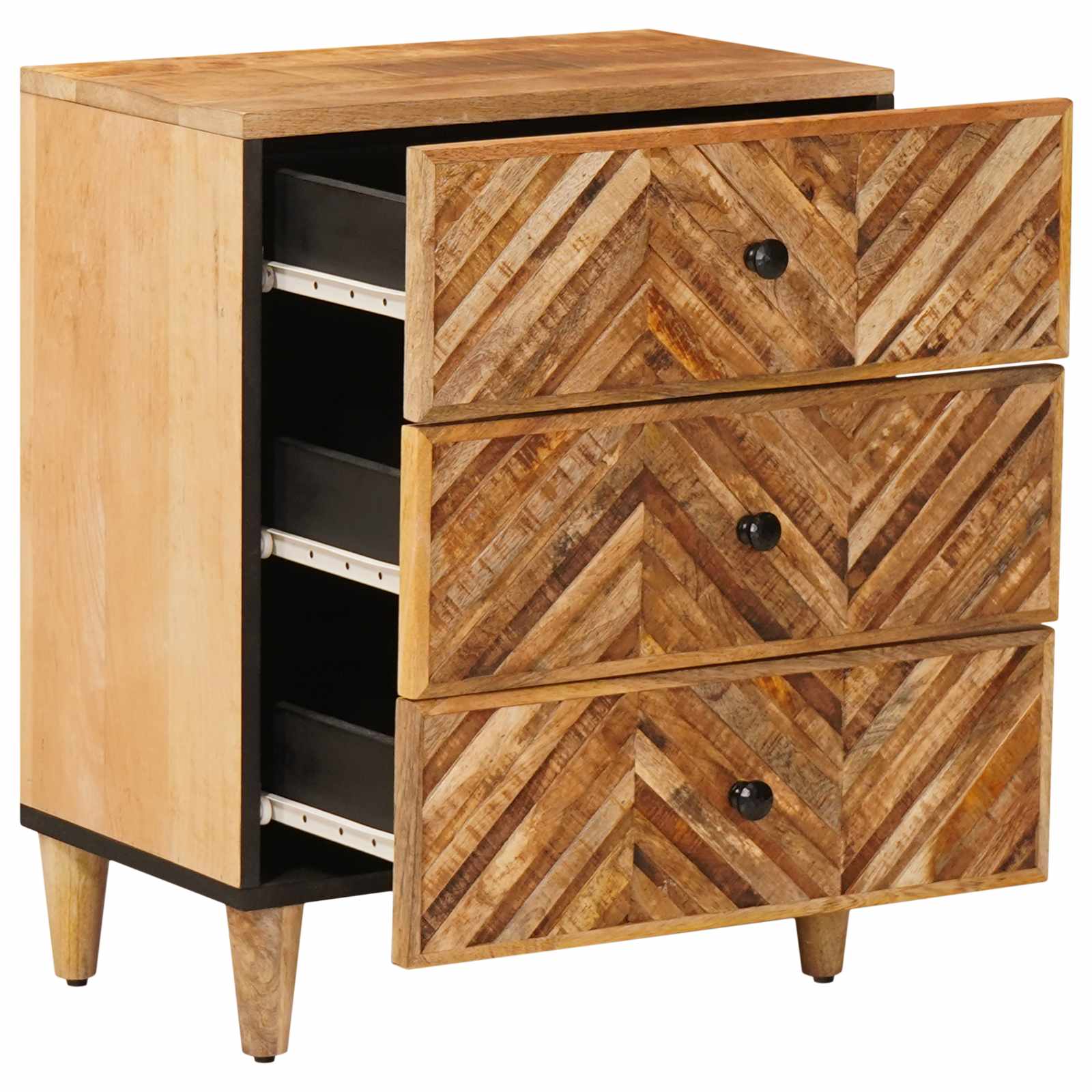 vidaXL Stolik nocny z szufladą Brązowy 50 x 33 x 60 cm Drewno z mango