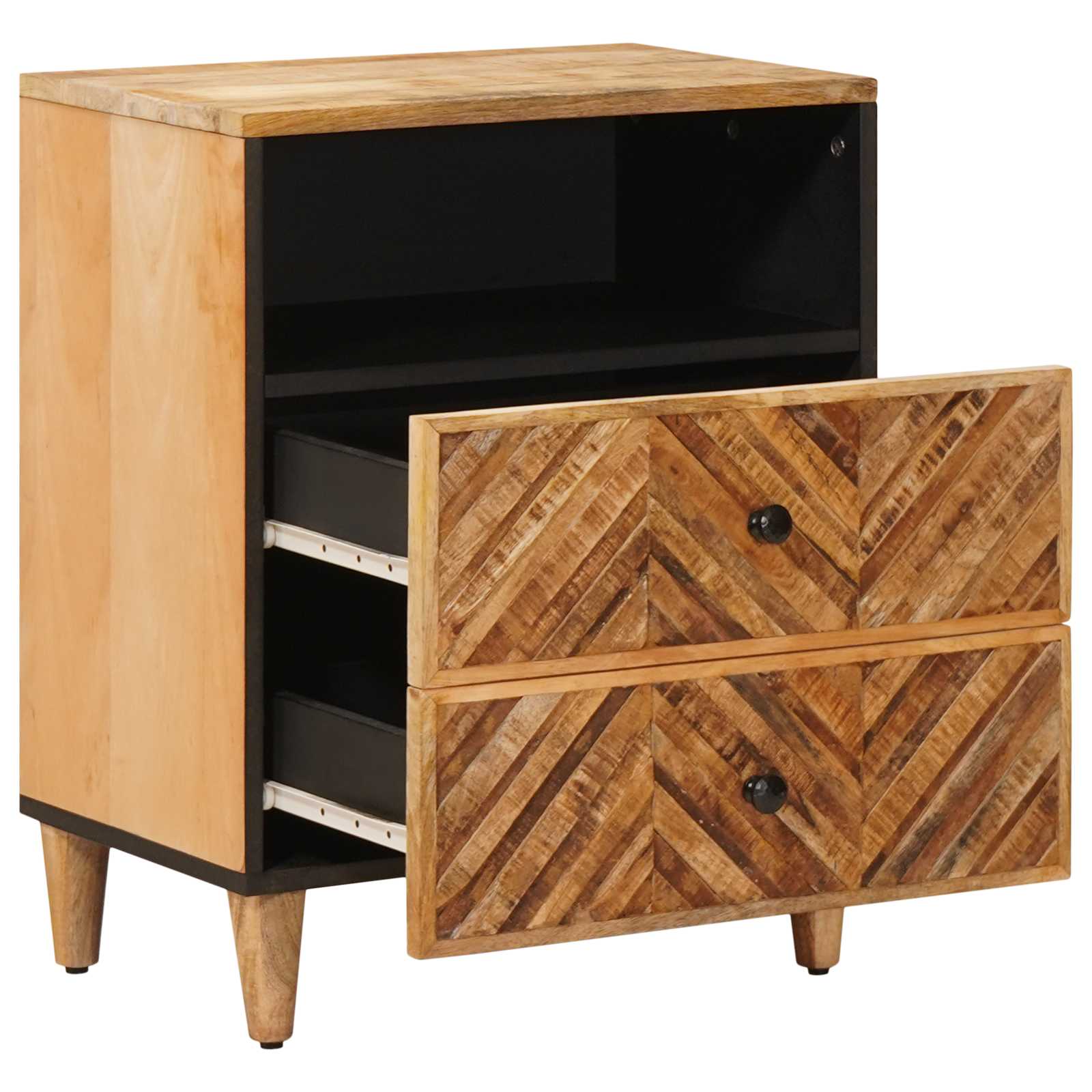 vidaXL Stolik nocny z szufladą Brązowy 50 x 33 x 60 cm Drewno z mango