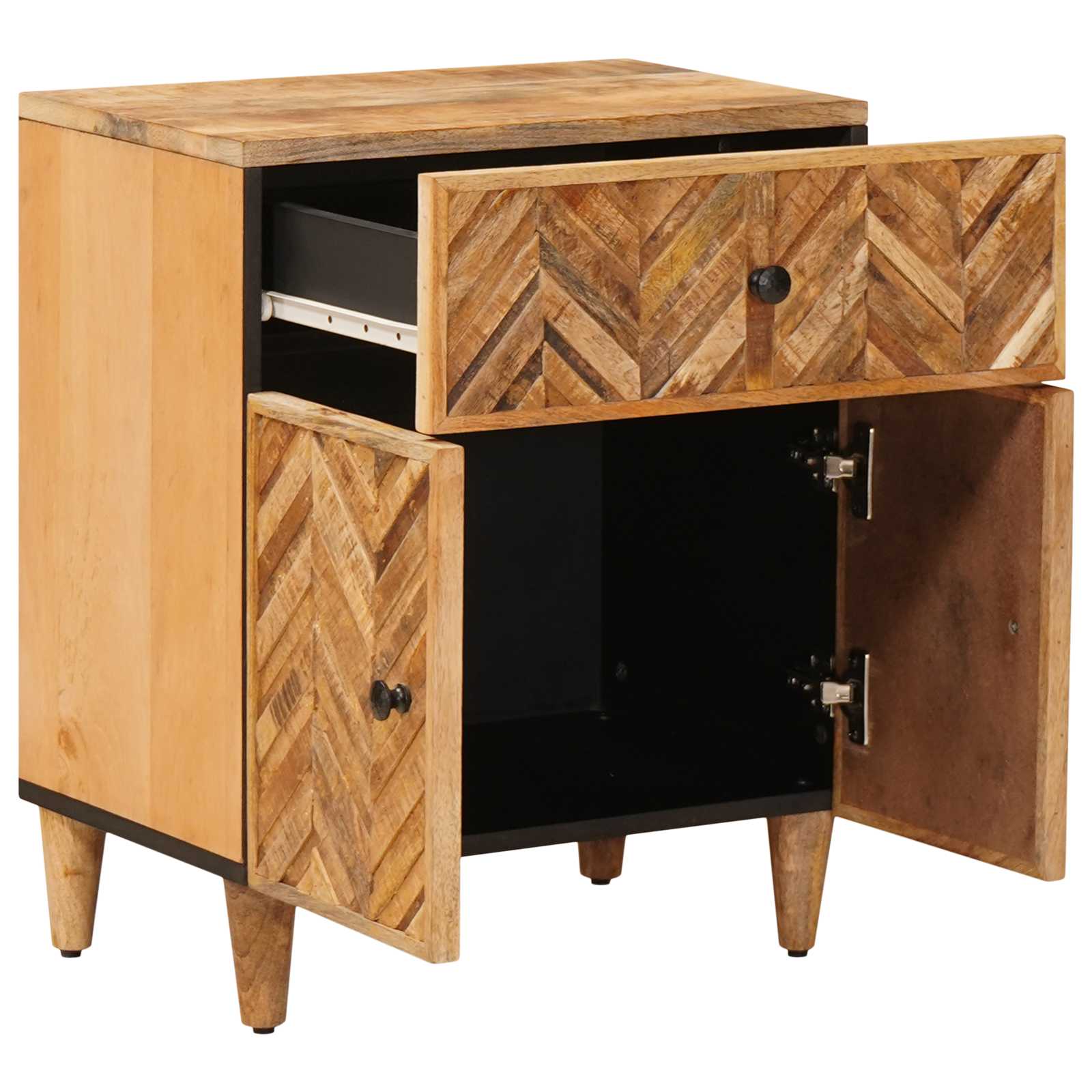 vidaXL Stolik nocny z szufladą Brązowy 50 x 33 x 60 cm Drewno z mango