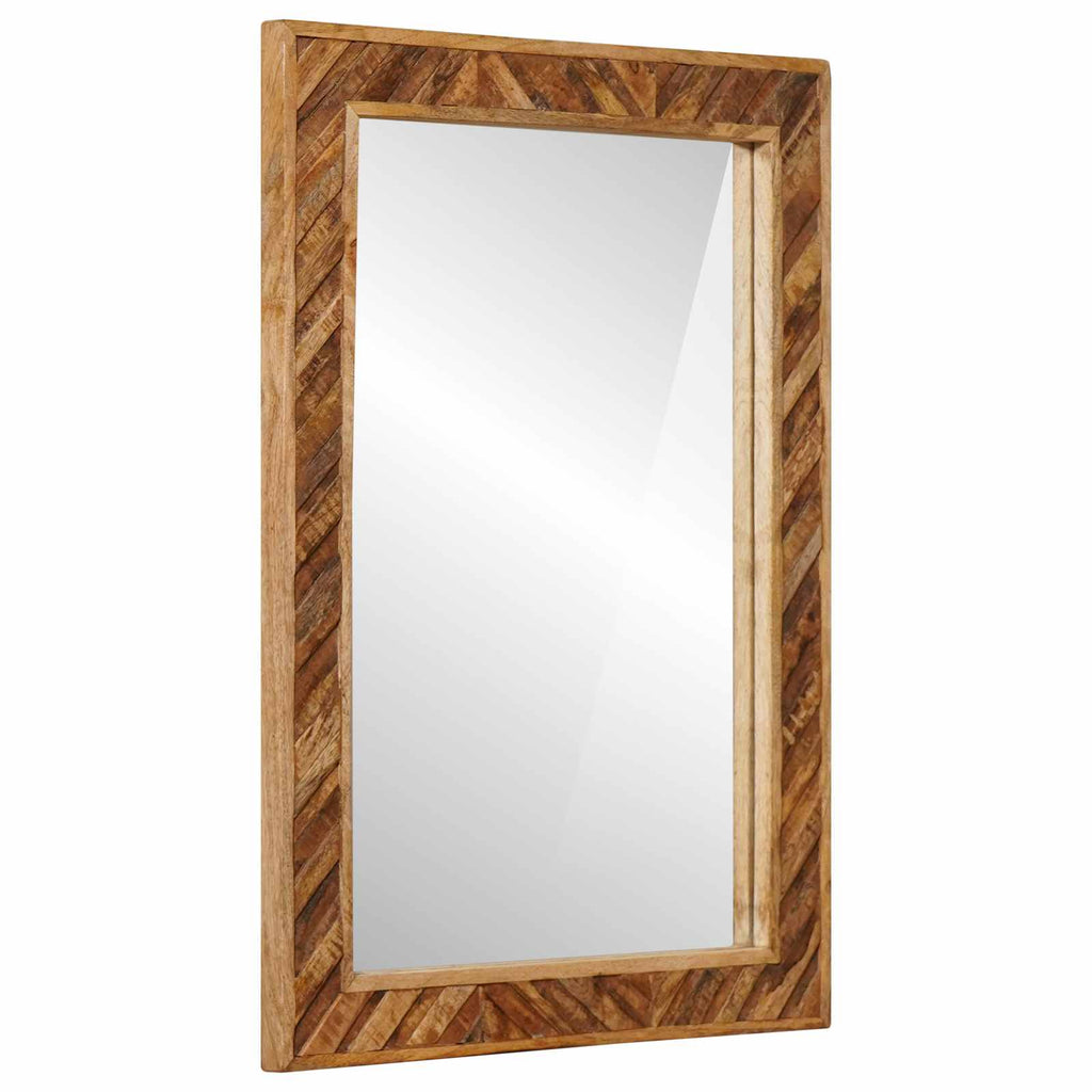 vidaXL Lustro Montowane na ścianie Brązowy 70 x 50 x 3 cm Szkło