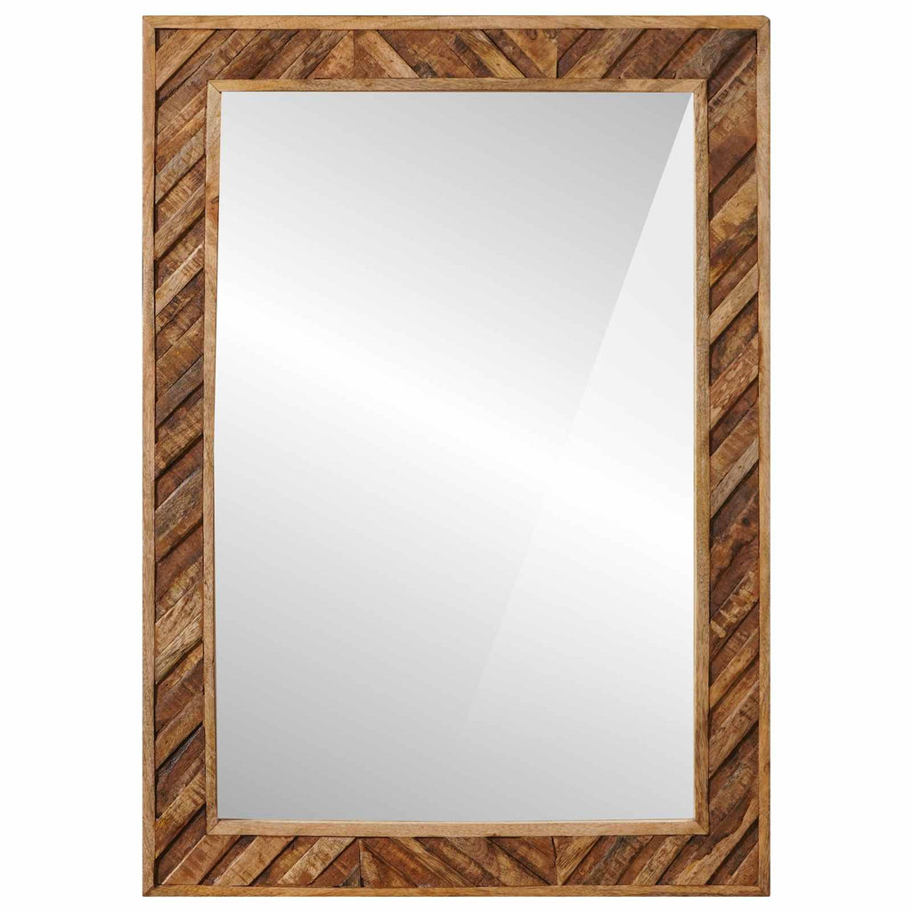 vidaXL Lustro Montowane na ścianie Brązowy 70 x 50 x 3 cm Szkło
