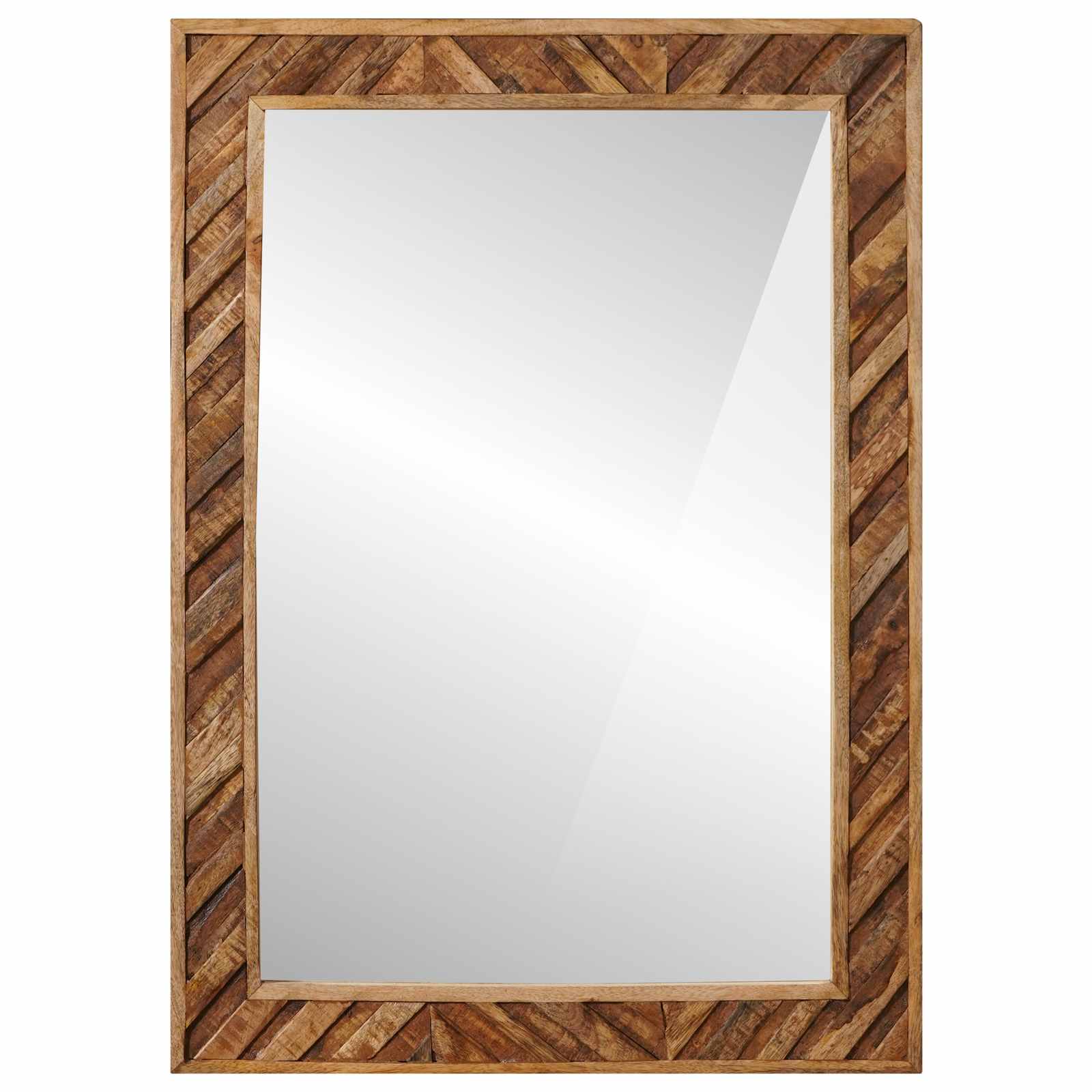 vidaXL Lustro Montowane na ścianie Brązowy 70 x 50 x 3 cm Szkło