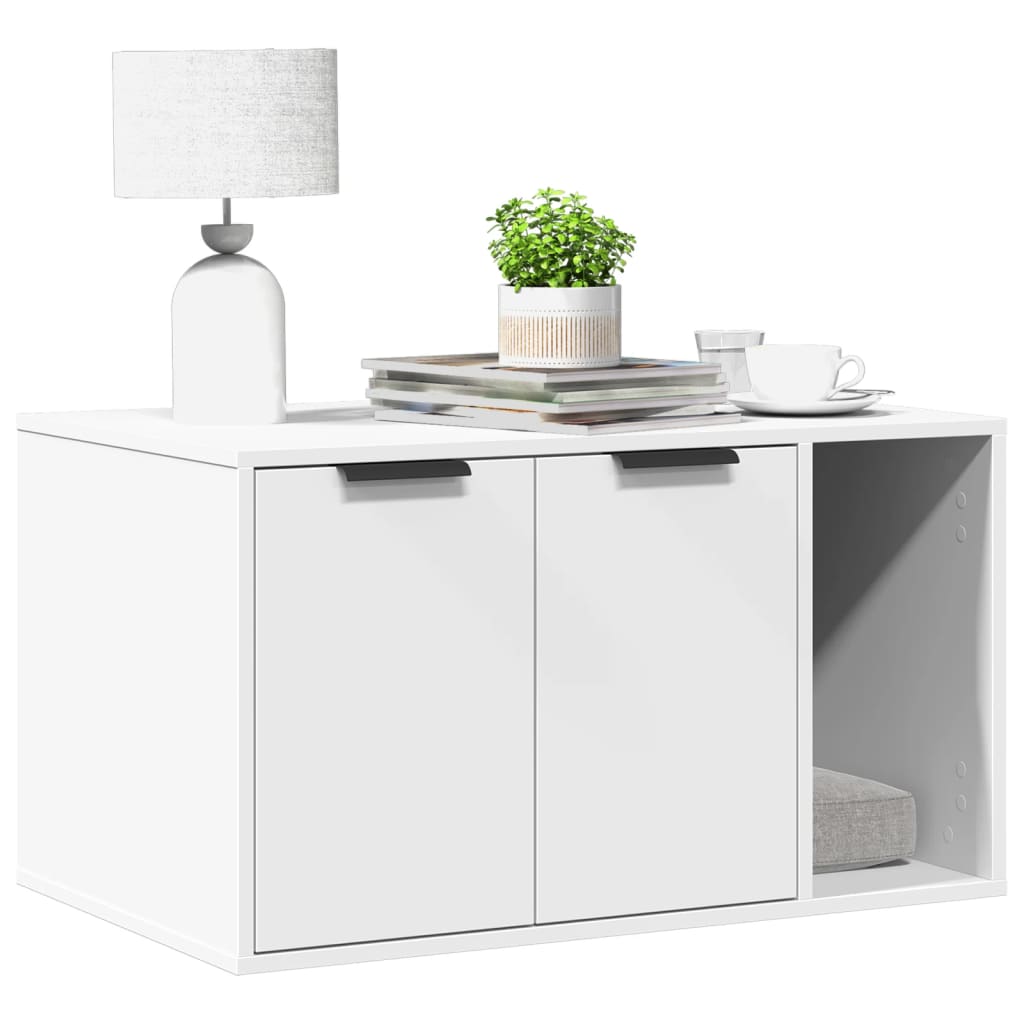 vidaXL Szafka na kuwetę, biała, 80x50x45 cm, materiał drewnopochodny