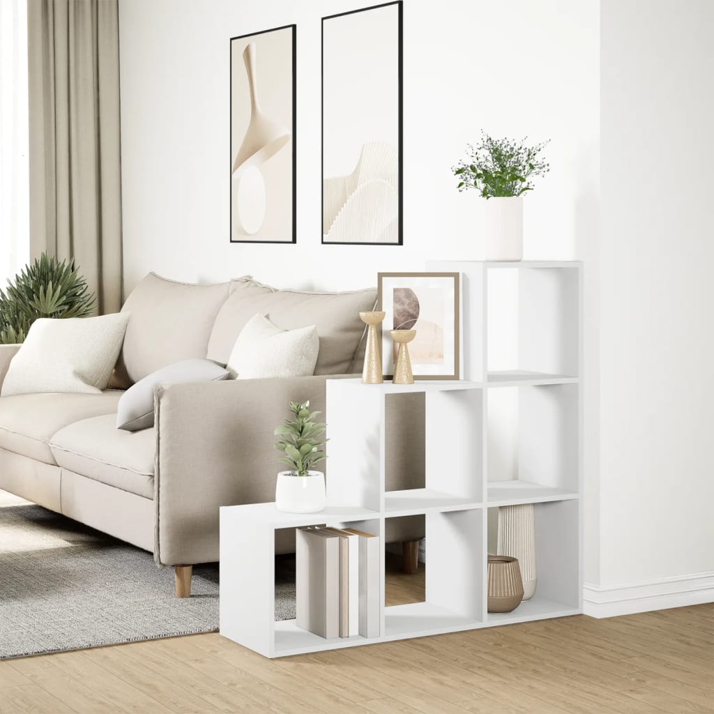 vidaXL Regał na książki z 3 poziomami, biały, 99x29x99 cm, drewno konstrukcyjne