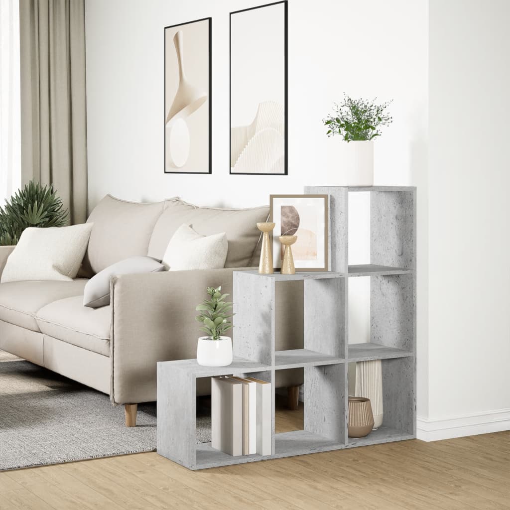 vidaXL Regał przegroda, 3 poziomy, szarość betonu, 99x29x99 cm