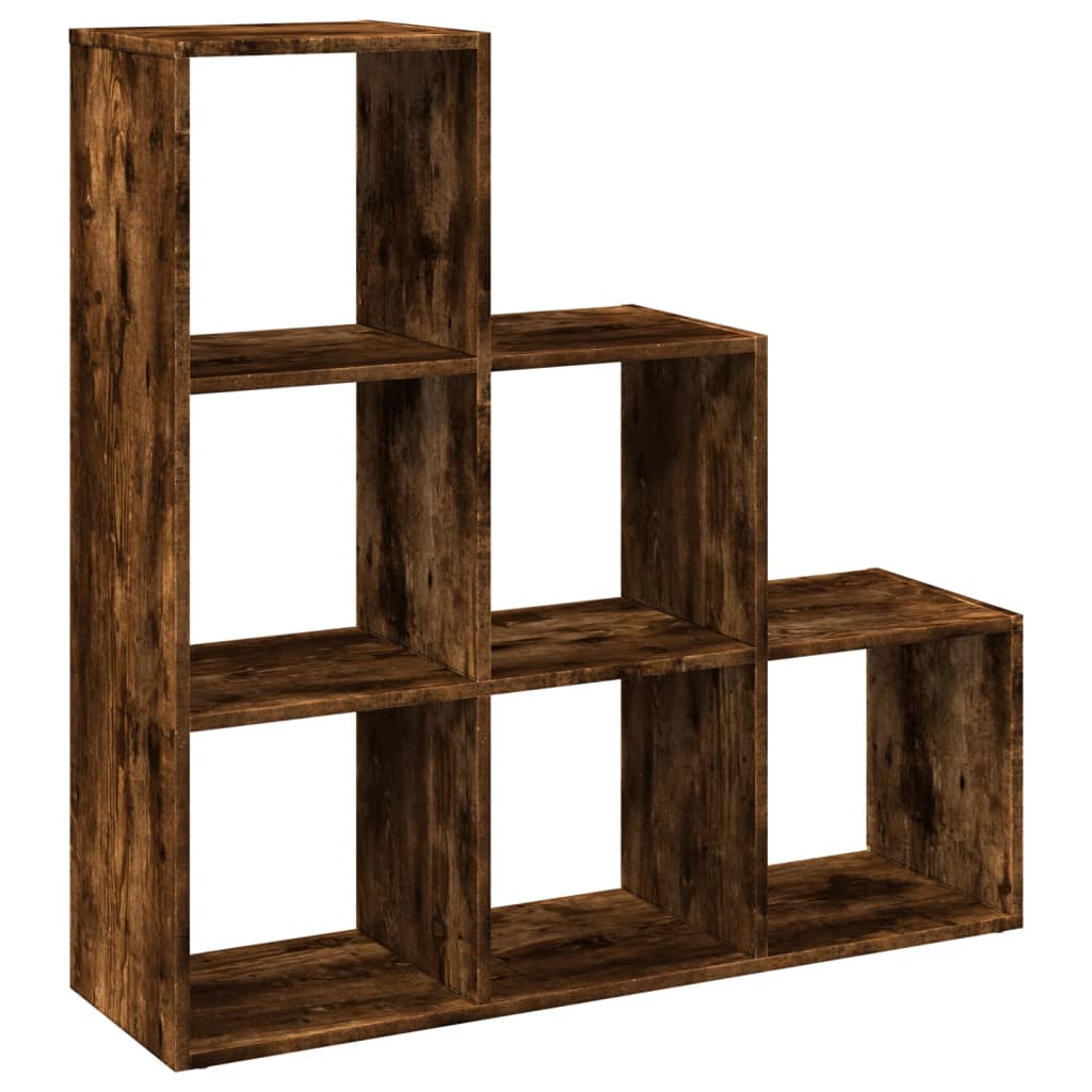 vidaXL Regał przegroda, 3 poziomy, przydymiony dąb, 99x29x99 cm