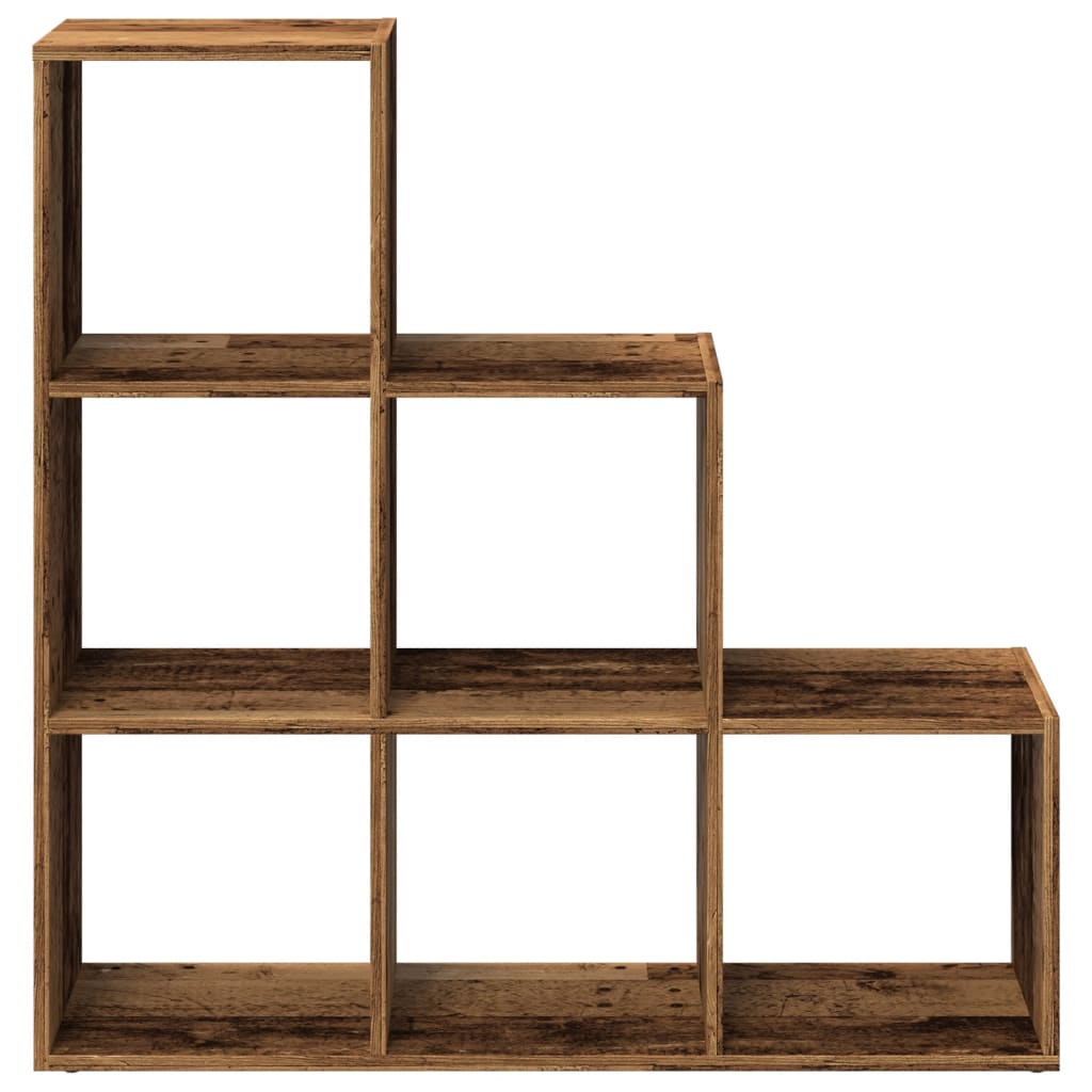 vidaXL Regał przegroda, 3 poziomy, stare drewno, 99x29x99 cm