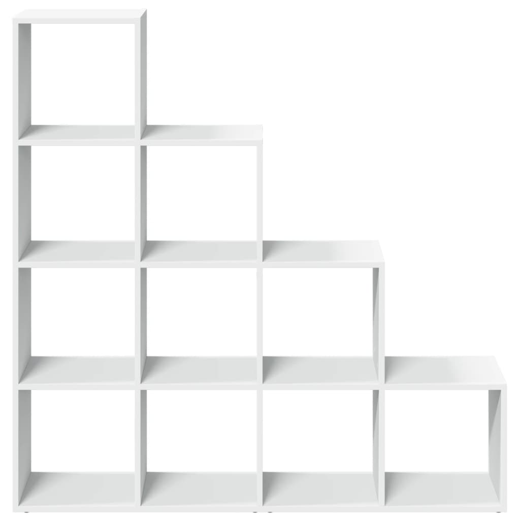 vidaXL Regał przegroda, 4 poziomy, biały, 131,5x29x131,5 cm